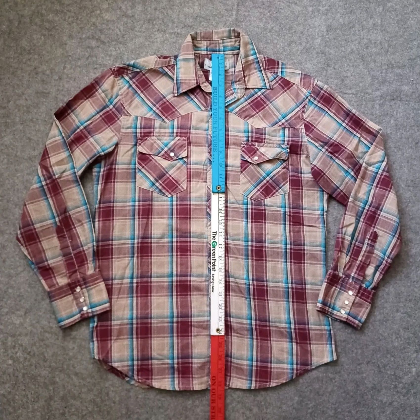 Wrangler VINTAGE Wrangler Shirt Mens M Plaid Pearl Snap Button Up Western Long Sleeve 90s Size US M / EU 48-50 / 2 - 7 Thumbnail