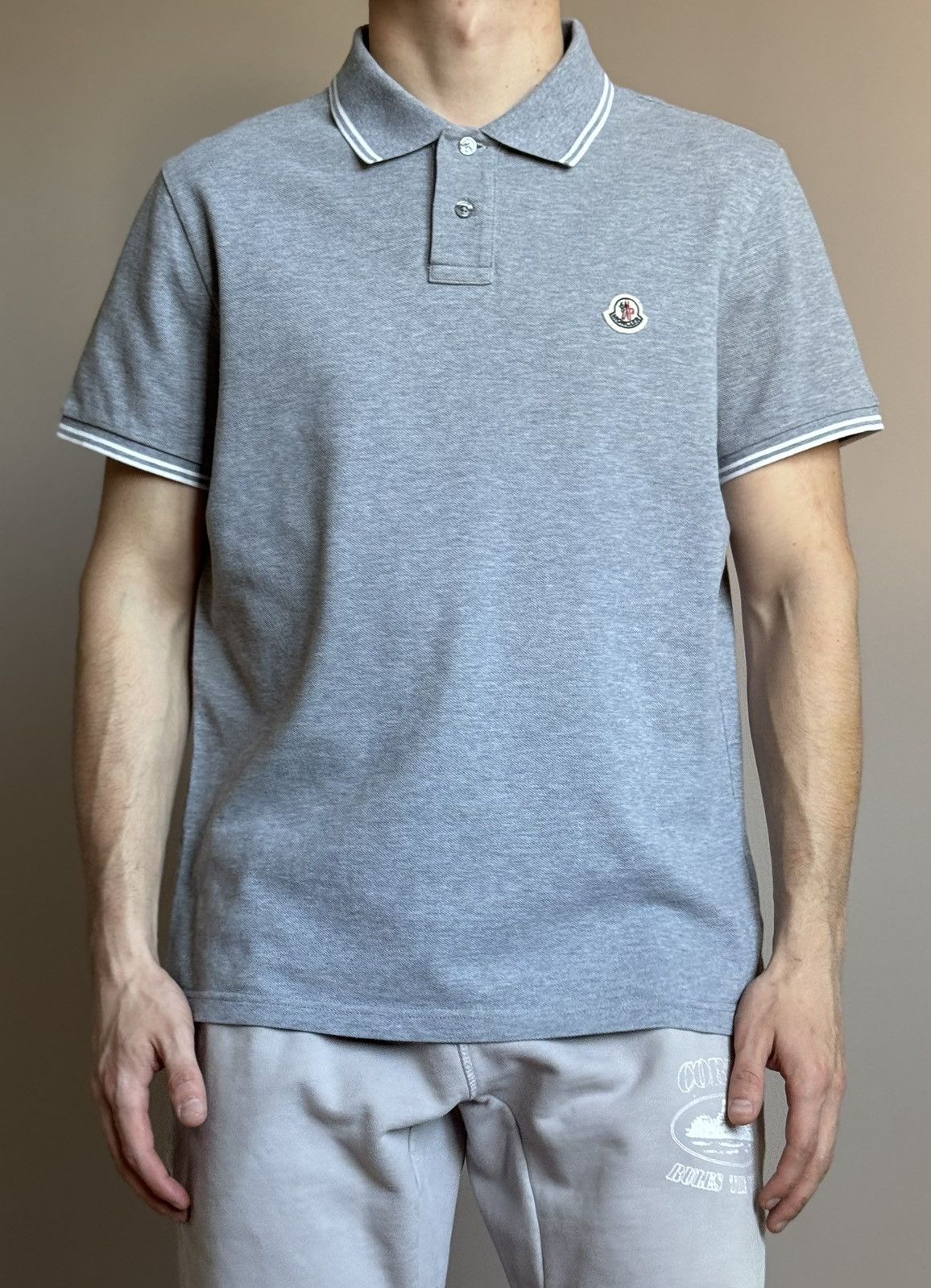 Moncler Moncler Manica Corta Polo T-shirt Grey Size US L / EU 52-54 / 3 - 5 Thumbnail