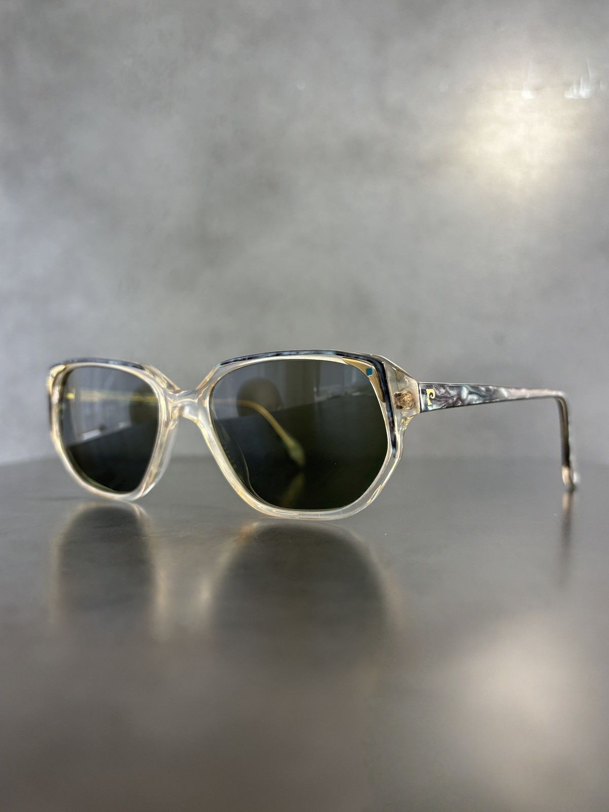 Pierre Cardin × Vintage 1980s Pierre Cardin Sunglasses Marble Wayfarer Angular Geome Size ONE SIZE - 3 Thumbnail