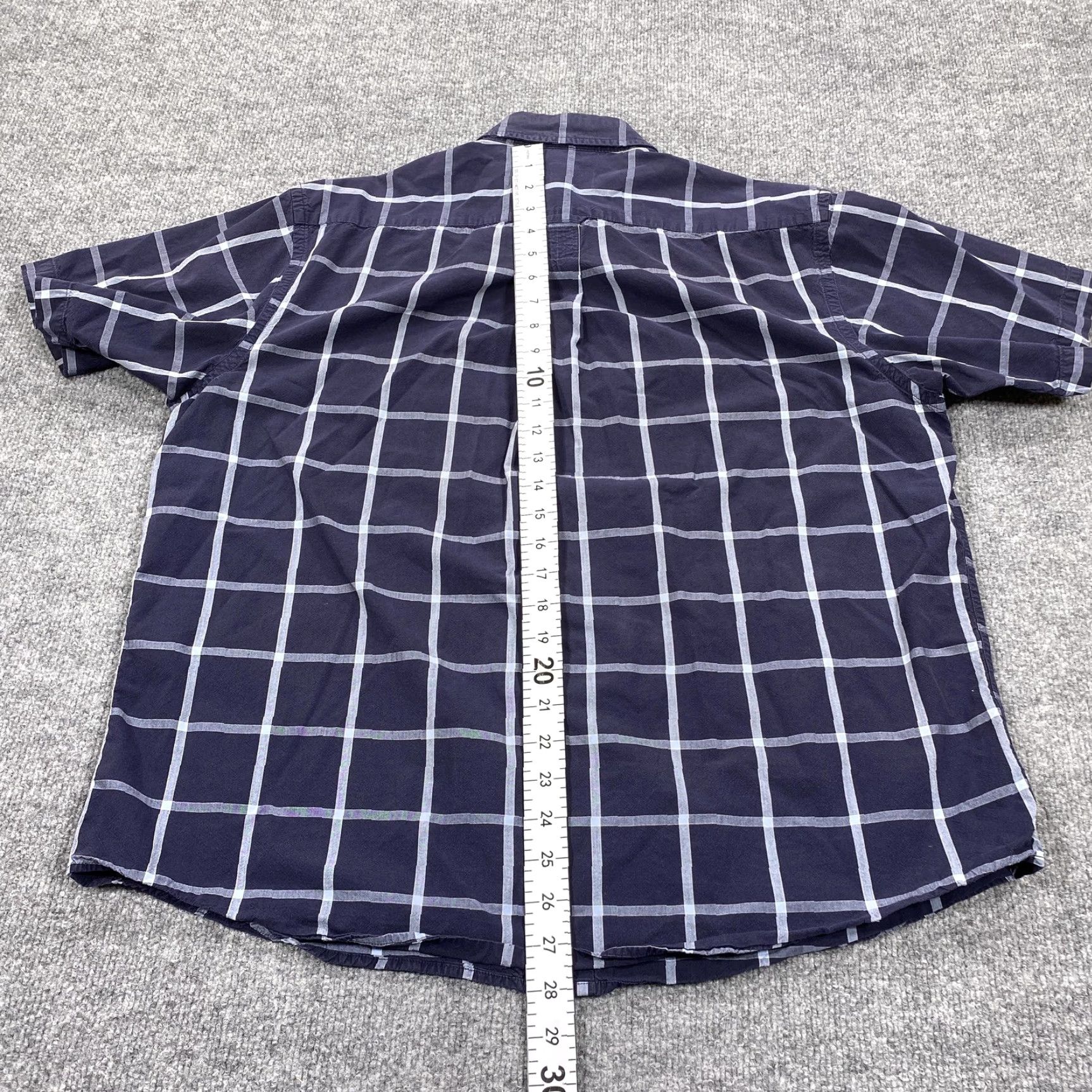 Vintage RGM Shirt Mens Large Blue Plaid Short Sleeve Button Down Cotton Pocket Casual Size US L / EU 52-54 / 3 - 6 Thumbnail