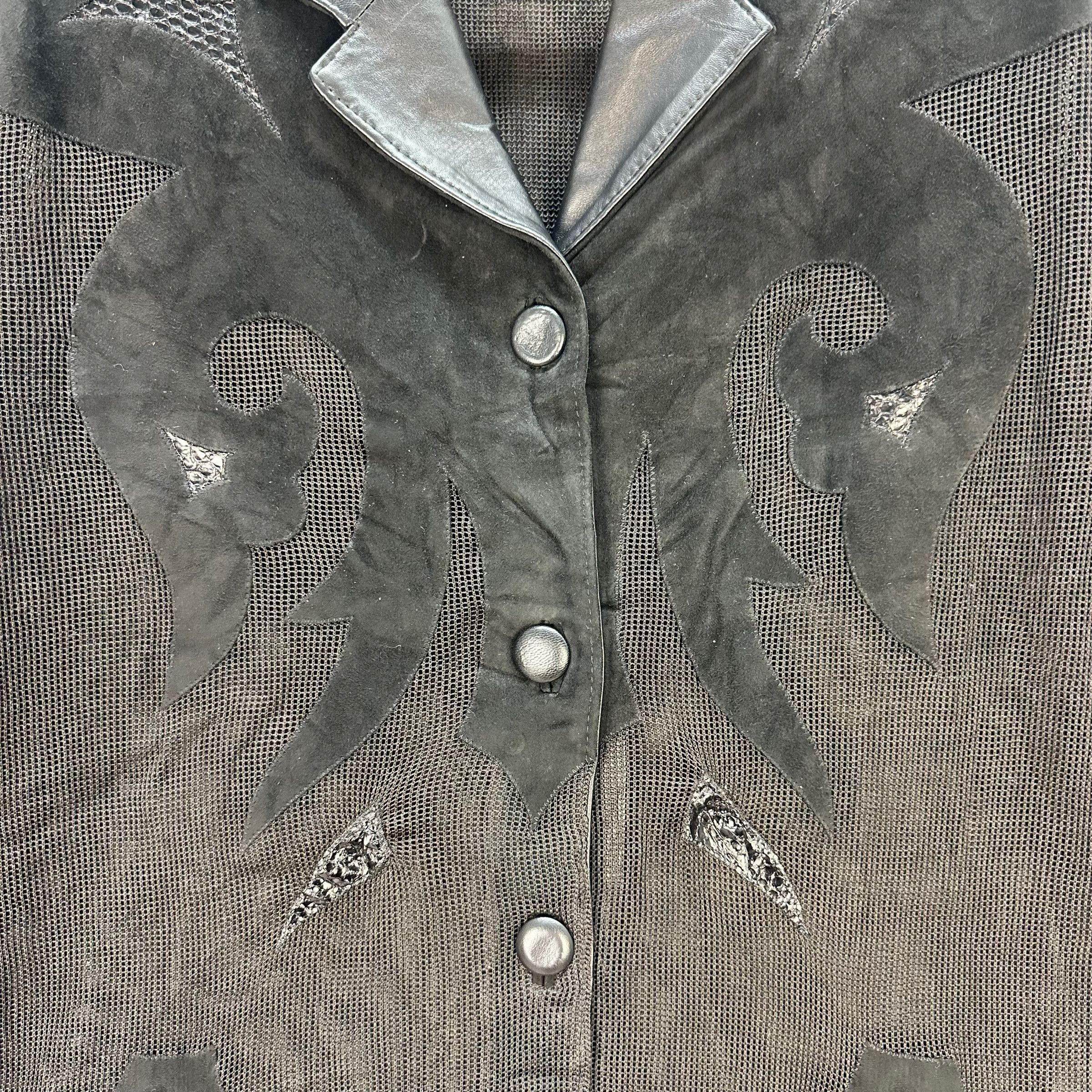 Japanese Brand RARE🔥 C H I E JUTTA COVIAN SNAKE SKIN MESH JACKET #7562-153 Size L / US 10 / IT 46 - 3 Thumbnail