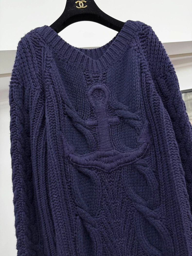 Chanel Chanel Hamburg series blue knitted medium and long sweater Size XXS / US 00 / IT 34 - 2 Thumbnail