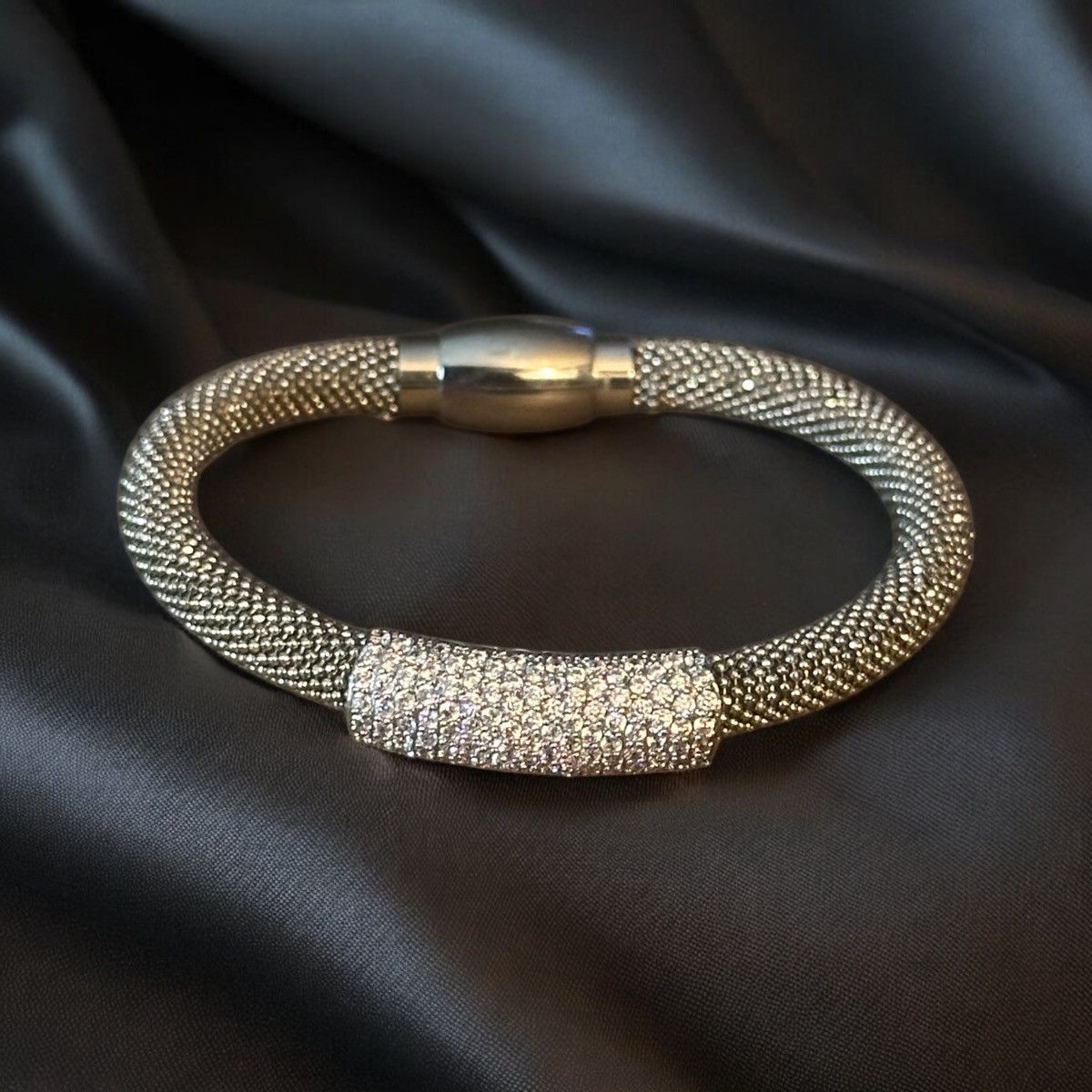 Other Stainless steel paved tube bangle bracelet Size ONE SIZE - 1 Thumbnail