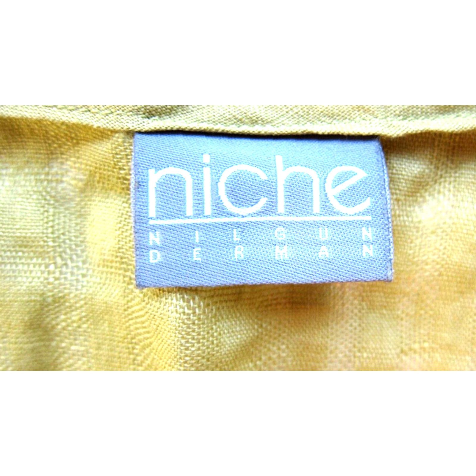Vintage Niche Nilgun Derman 100% Linen Mustard Yellow 3/4 Sleeve Tunic Blouse M Womens Size M / US 6-8 / IT 42-44 - 3 Thumbnail