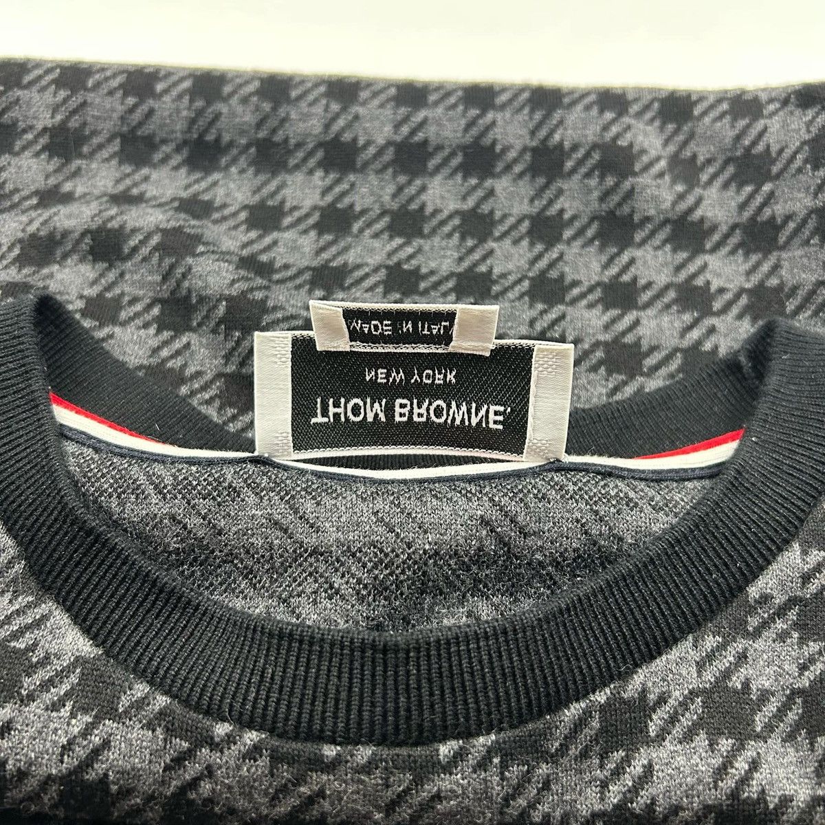 Thom Browne Thom browne houndstooth 4 bar cotton sweater Size US S / EU 44-46 / 1 - 7 Thumbnail