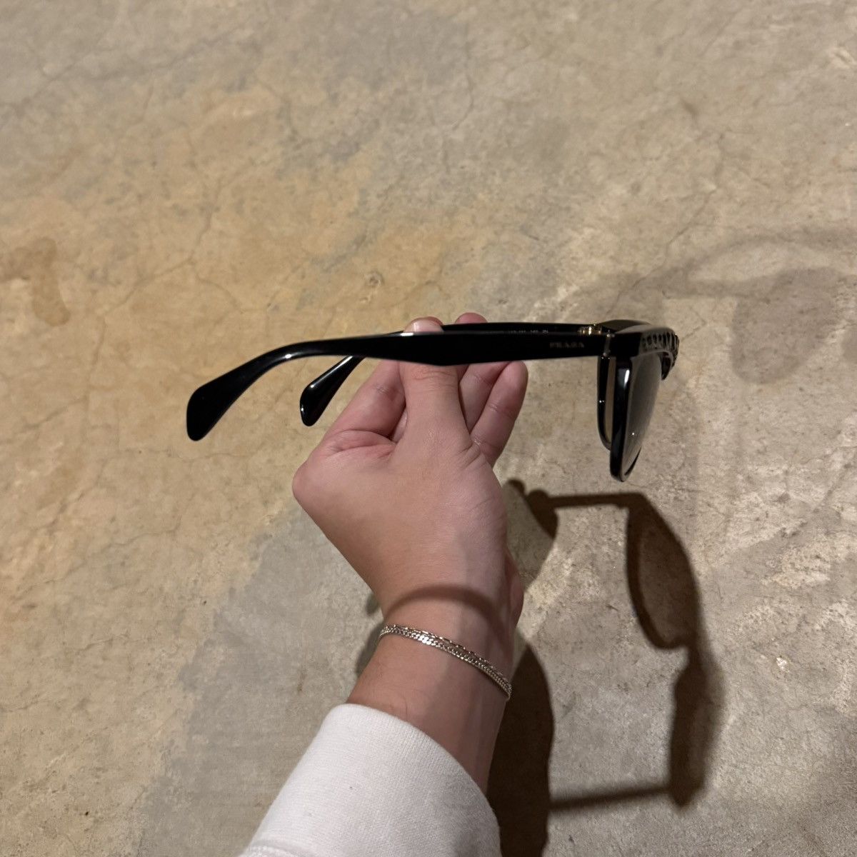 Prada Prada Cat Eye Crystal Sunglasses Black Havana SPR 04P Size ONE SIZE - 10 Thumbnail