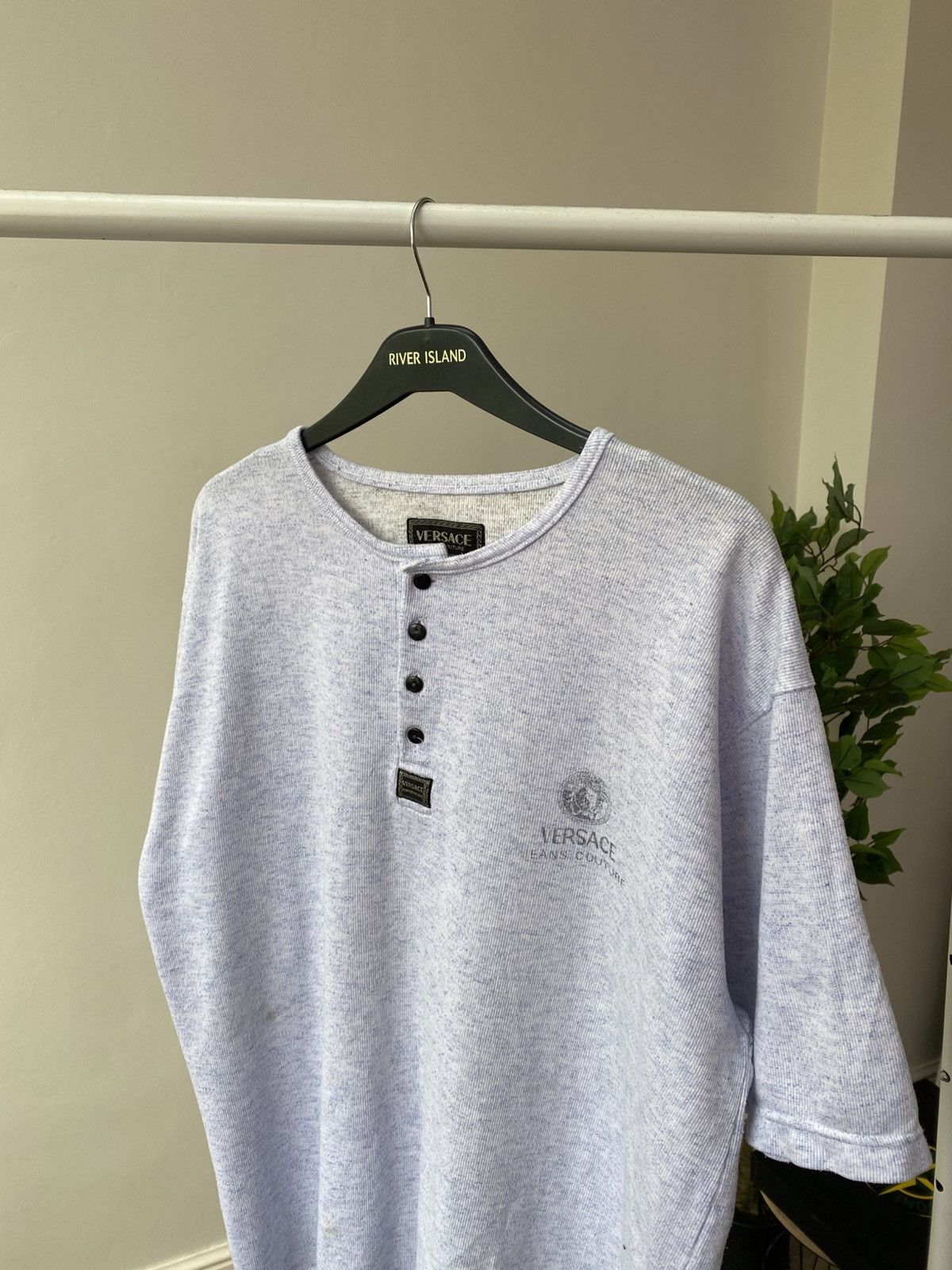 Versace × Versace Jeans Couture × Vintage VINTAGE VERSACE JEANS COUTURE HALF BUTTON DOWN T SHIRT Size US L / EU 52-54 / 3 - 3 Thumbnail