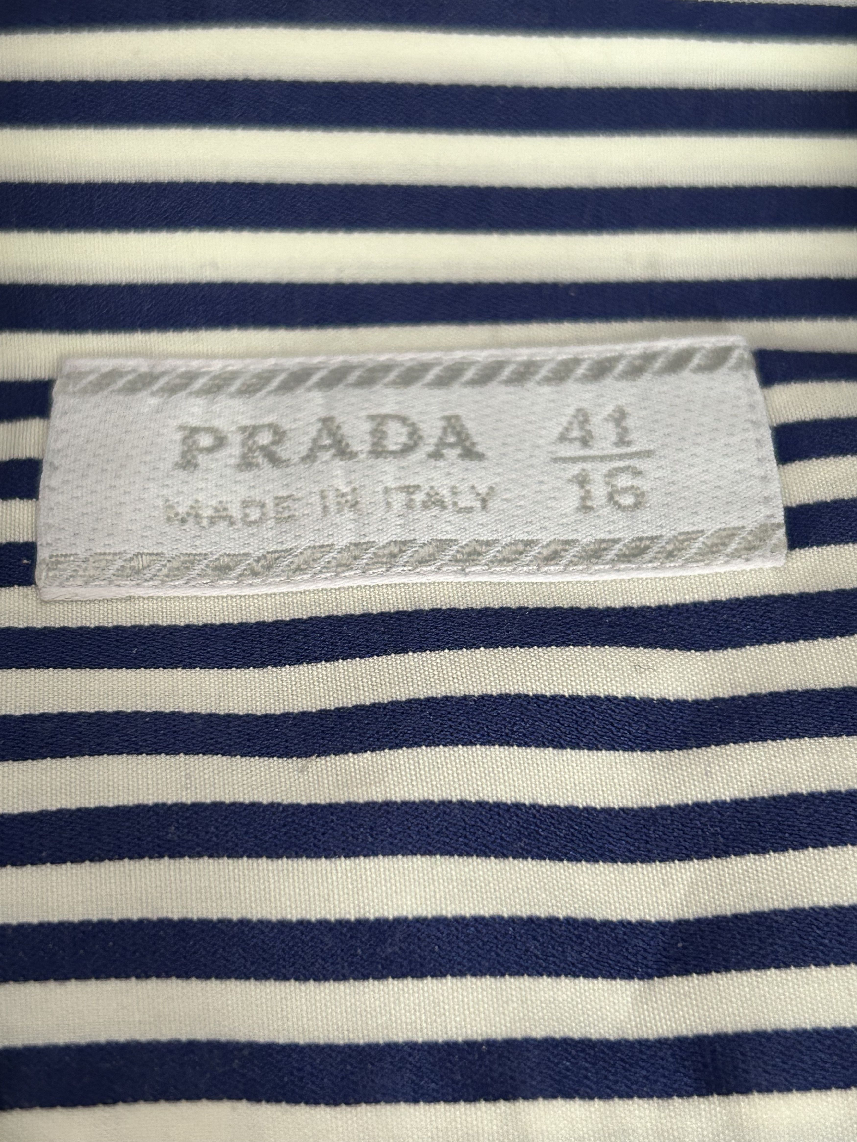 Prada Prada Blue/White Striped Size US L / EU 52-54 / 3 - 5 Thumbnail