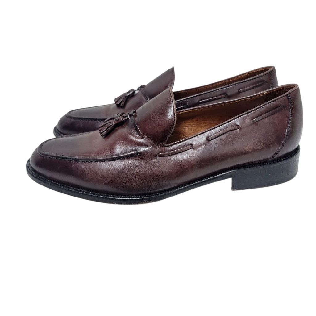 BOSTONIAN Tassel Leather Burgundy Loafer Shoes #28686 10M display picture 3