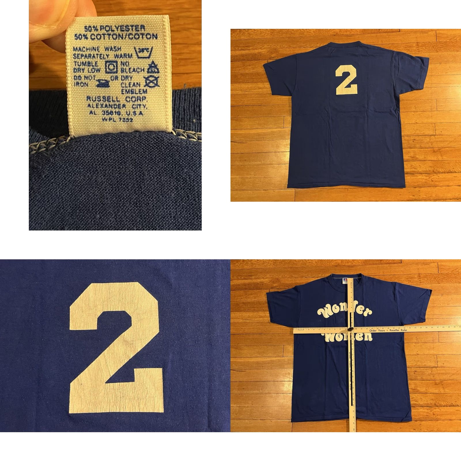 Russell Athletic VINTAGE Wonder Women Softball Jersey Shirt L Blue Russell Athletic 80s Womens T-Shirt Short Sleeve Cotton Polyester Size L / US 10 / IT 46 - 8 Thumbnail