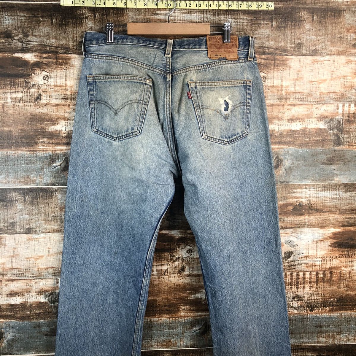 Levi's Levis 501xx vintage Blue ripped Denim Pants #A2571 Size US 35 - 17 Thumbnail