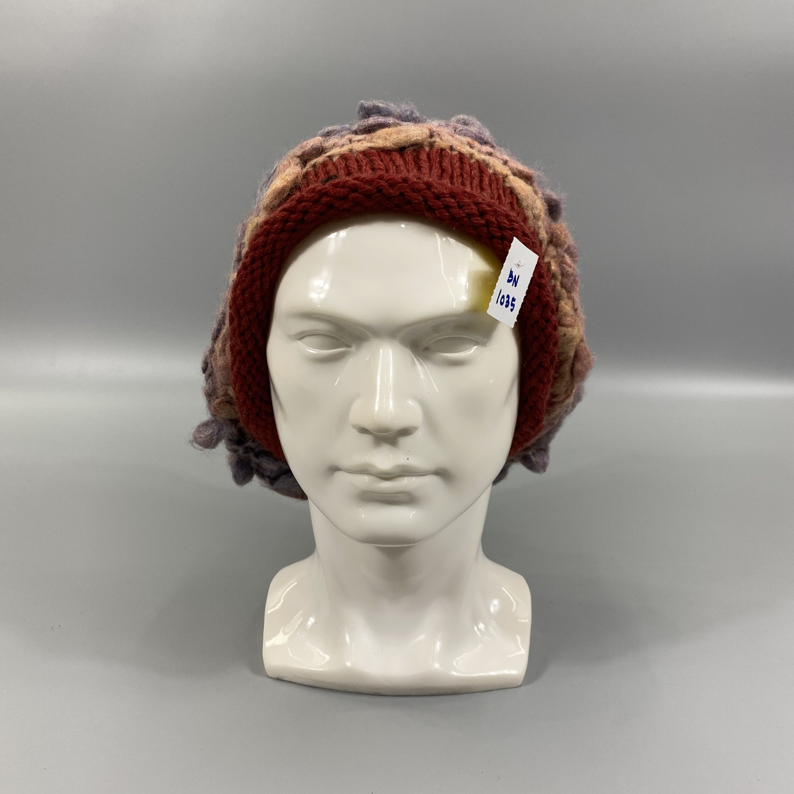 Japanese Brand Knitted Slouchy Beanie Hat With Small Flowers -BN1035 Size ONE SIZE - 2 Thumbnail