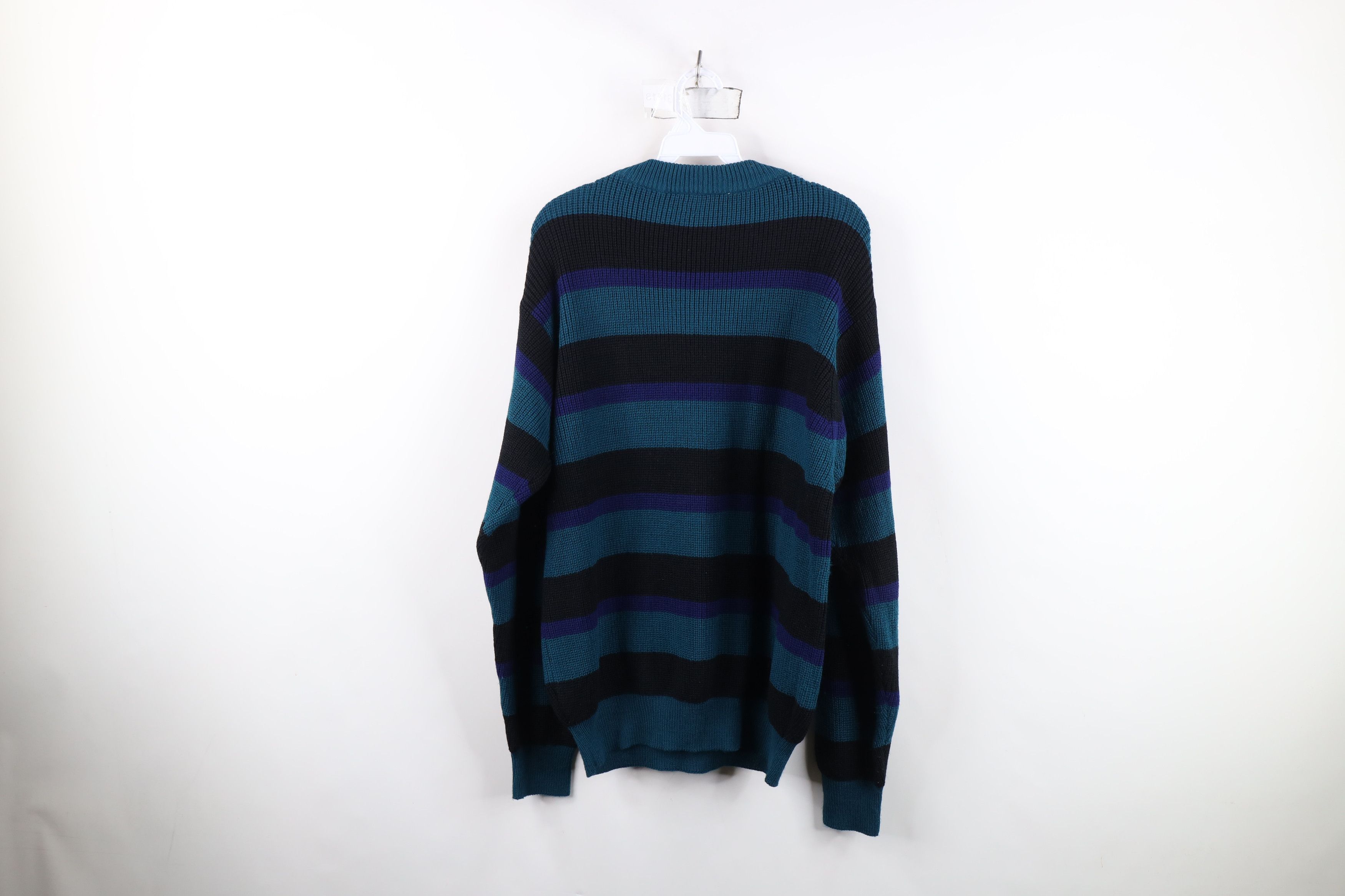 Vintage Vintage 90s Streetwear Block Ribbed Knit Crewneck Sweater Size US M / EU 48-50 / 2 - 6 Thumbnail
