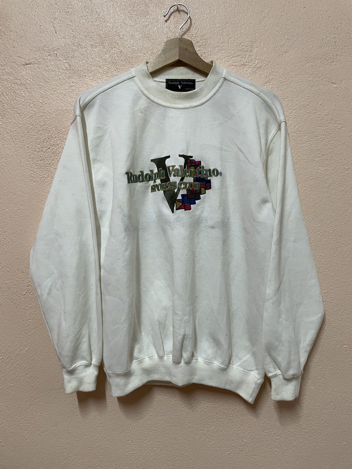Valentino Rudolph Valentino LongSleeve Sweatshirt Big Logo Embroidery Size US M / EU 48-50 / 2 - 2 Thumbnail