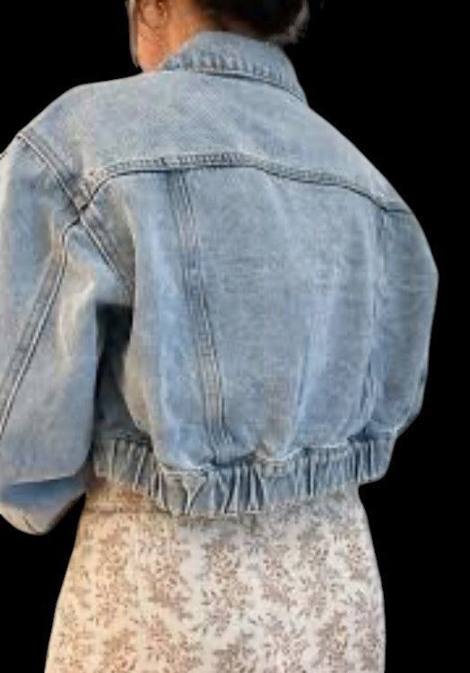 Other 511inc. Light Wash Cropped Denim Jacket SM–Elastic Waistband Size S / US 4 / IT 40 - 1 Thumbnail