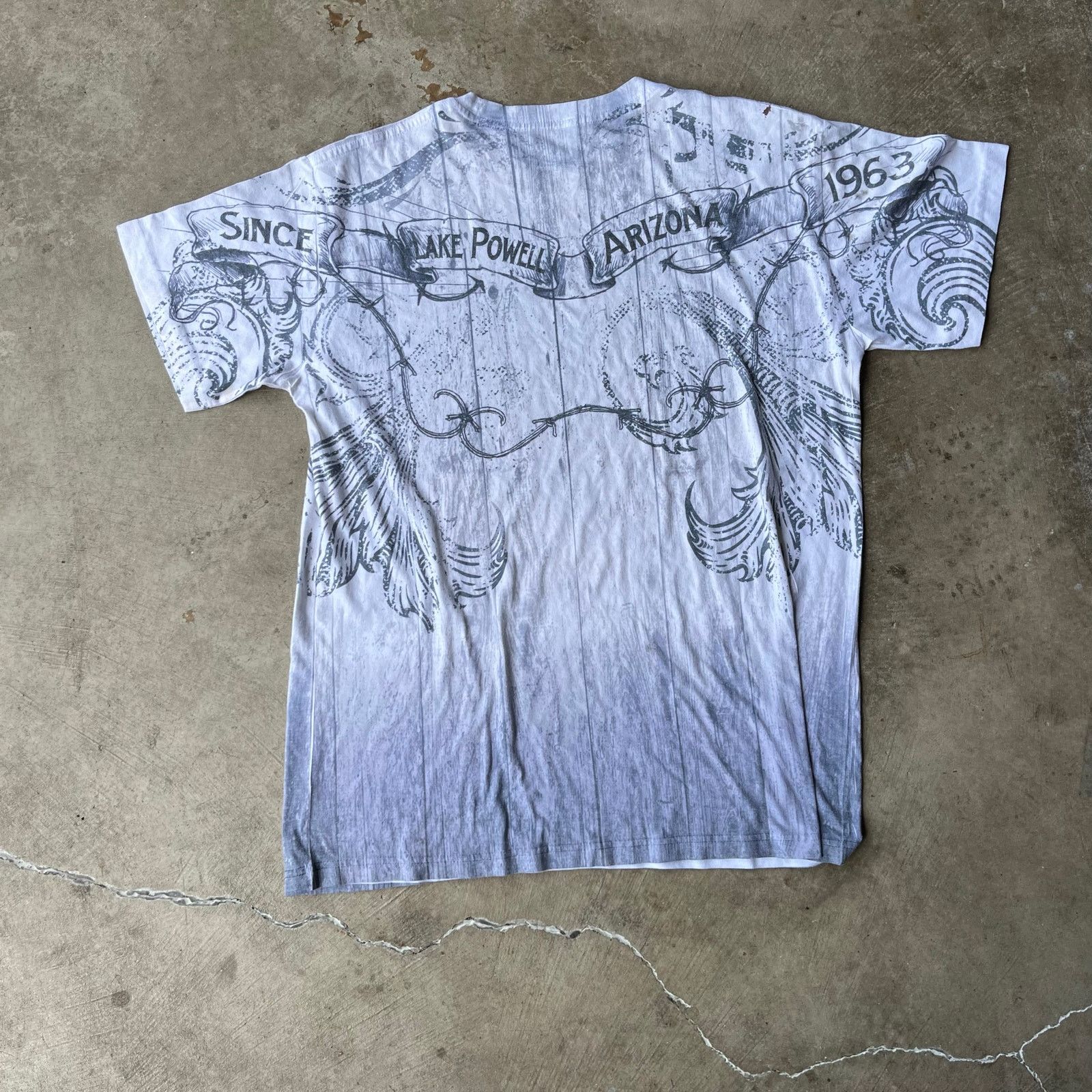 Vintage VINTAGE Y2K SKULL AOP SHIRT GRUNGE BLUE 64 XL BAGGY Size US XL / EU 56 / 4 - 3 Thumbnail