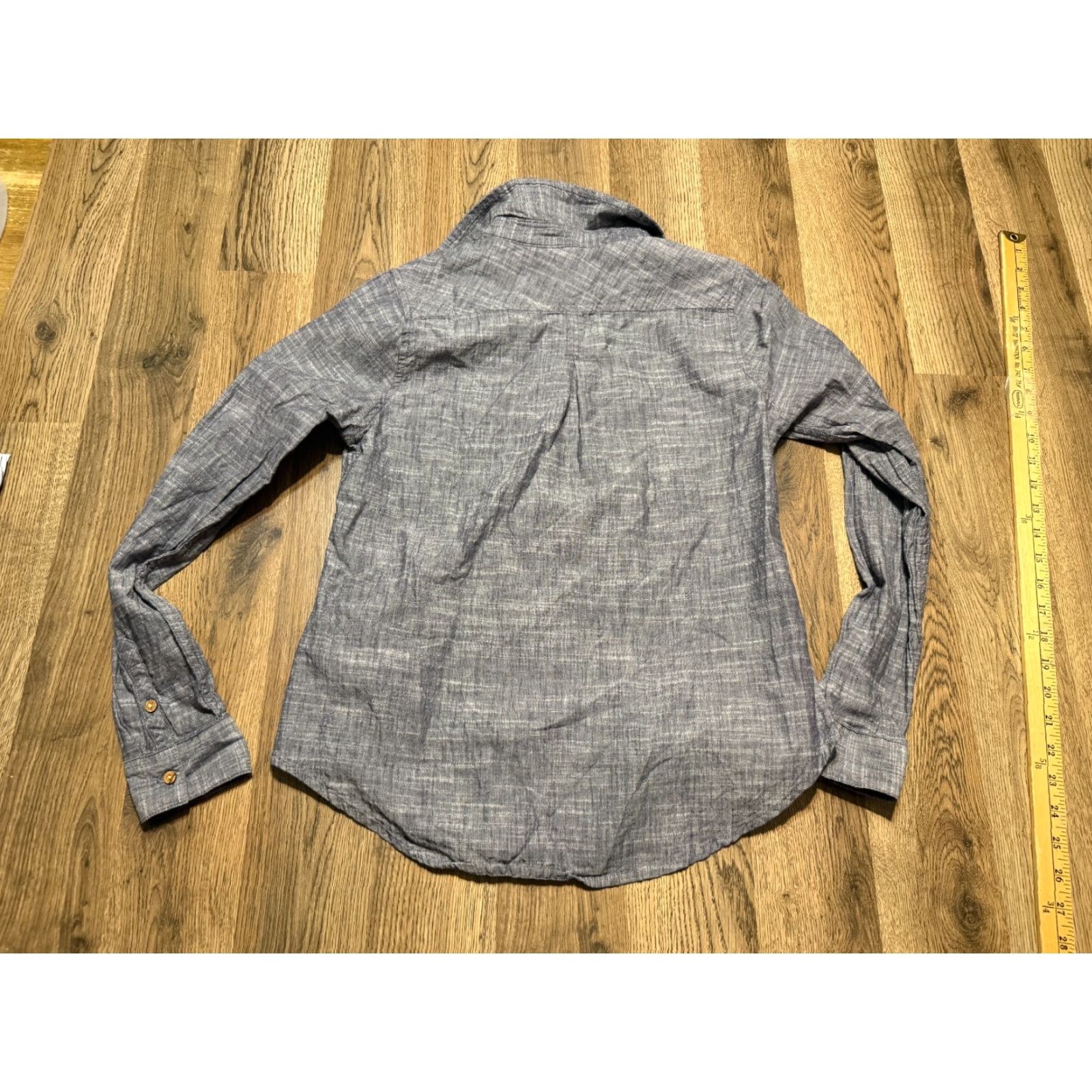 Vintage Aventura Shirt Women's Medium Gray Long Sleeve Pocket Button Up Shirt Size M / US 6-8 / IT 42-44 - 2 Thumbnail