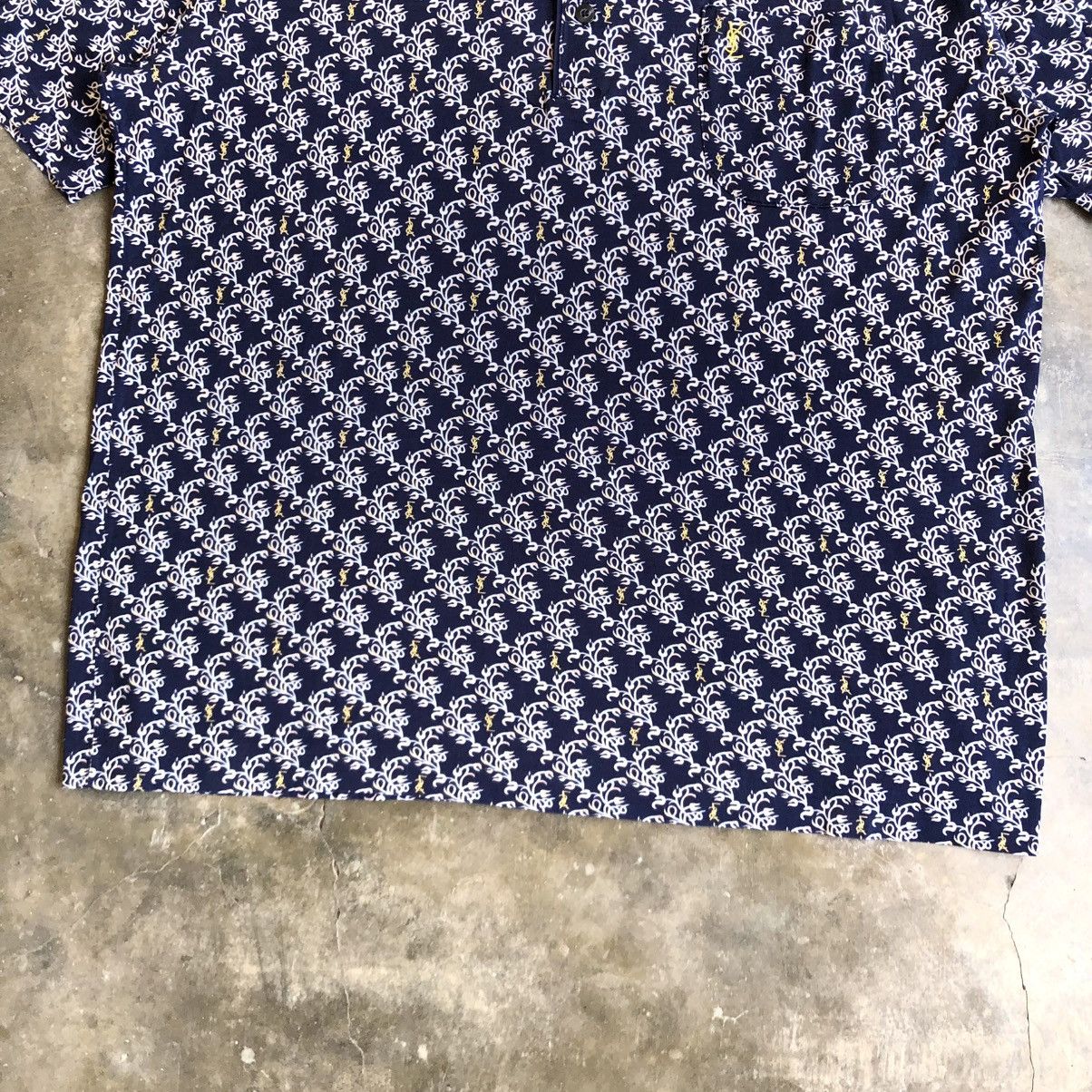 Yves Saint Laurent 1990s Yves Saint Laurent Pour Homme Monogram Polo Shirt Size US XL / EU 56 / 4 - 5 Thumbnail