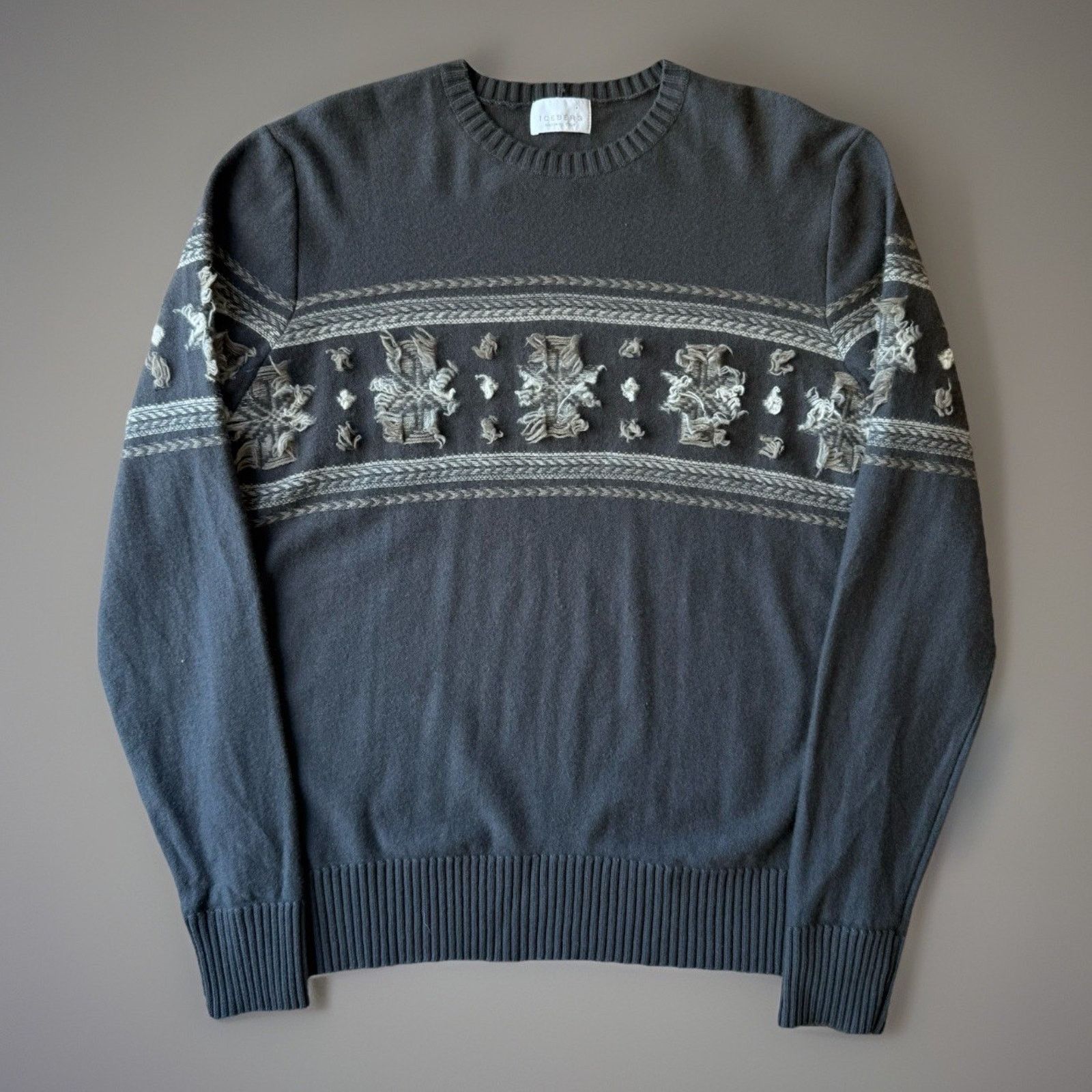 Iceberg Vintage Iceberg Wool Sweater M Gray Wool Pullover Snowflake Size US M / EU 48-50 / 2 - 1 Thumbnail