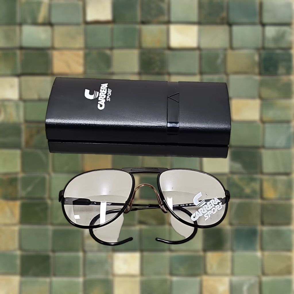 Carrera VINTAGE Carrera Sport 5516 Glasses 1980s Unisex Adults Black Metal Plastic Black Lens Sportswear/Beach 1980s Size ONE SIZE - 1 Thumbnail