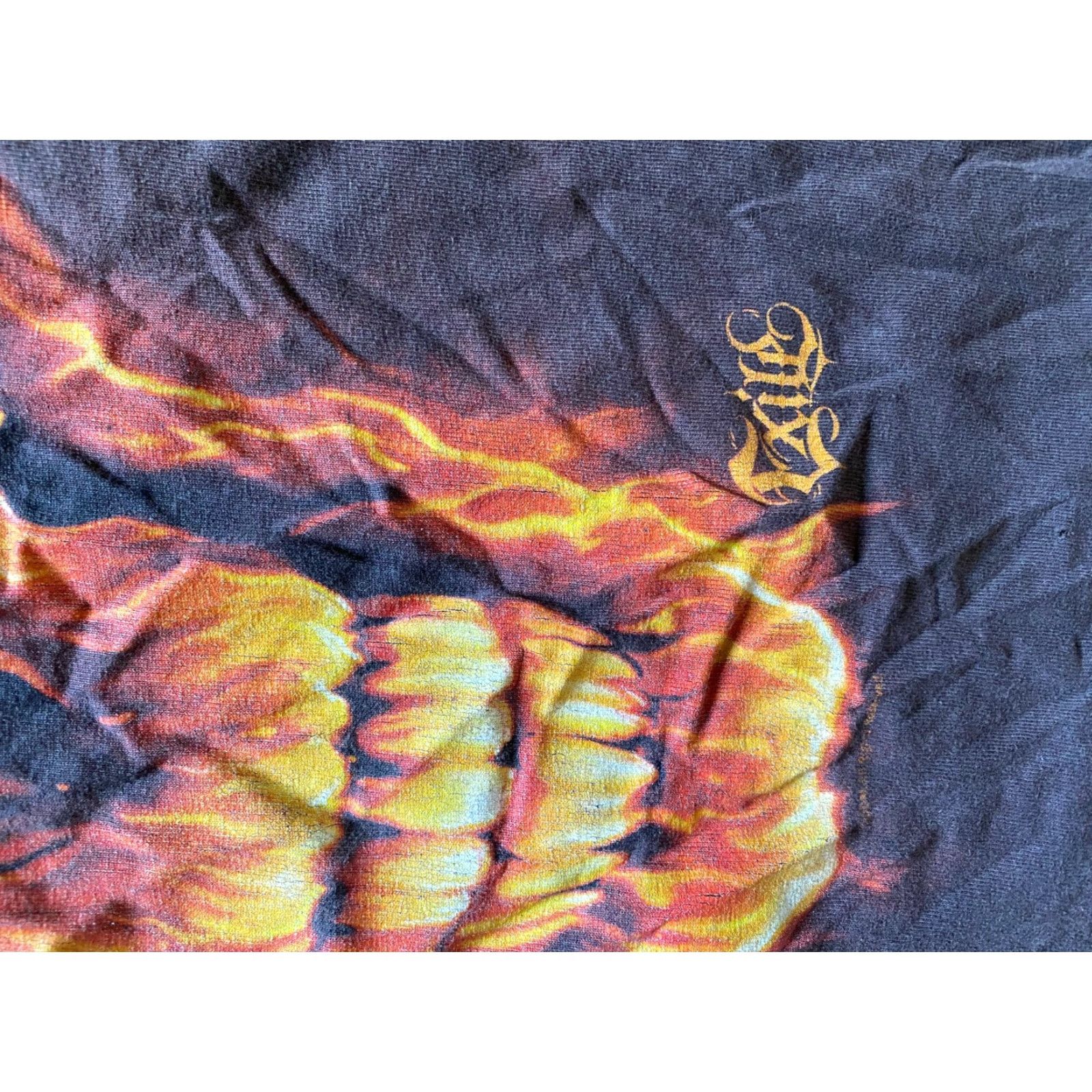 Vintage Exile Skull Mens T-Shirt Brown XL Crew Neck Short Sleeve Bald Flame Gothic Skeleton ODM Sz M Size US M / EU 48-50 / 2 - 4 Thumbnail