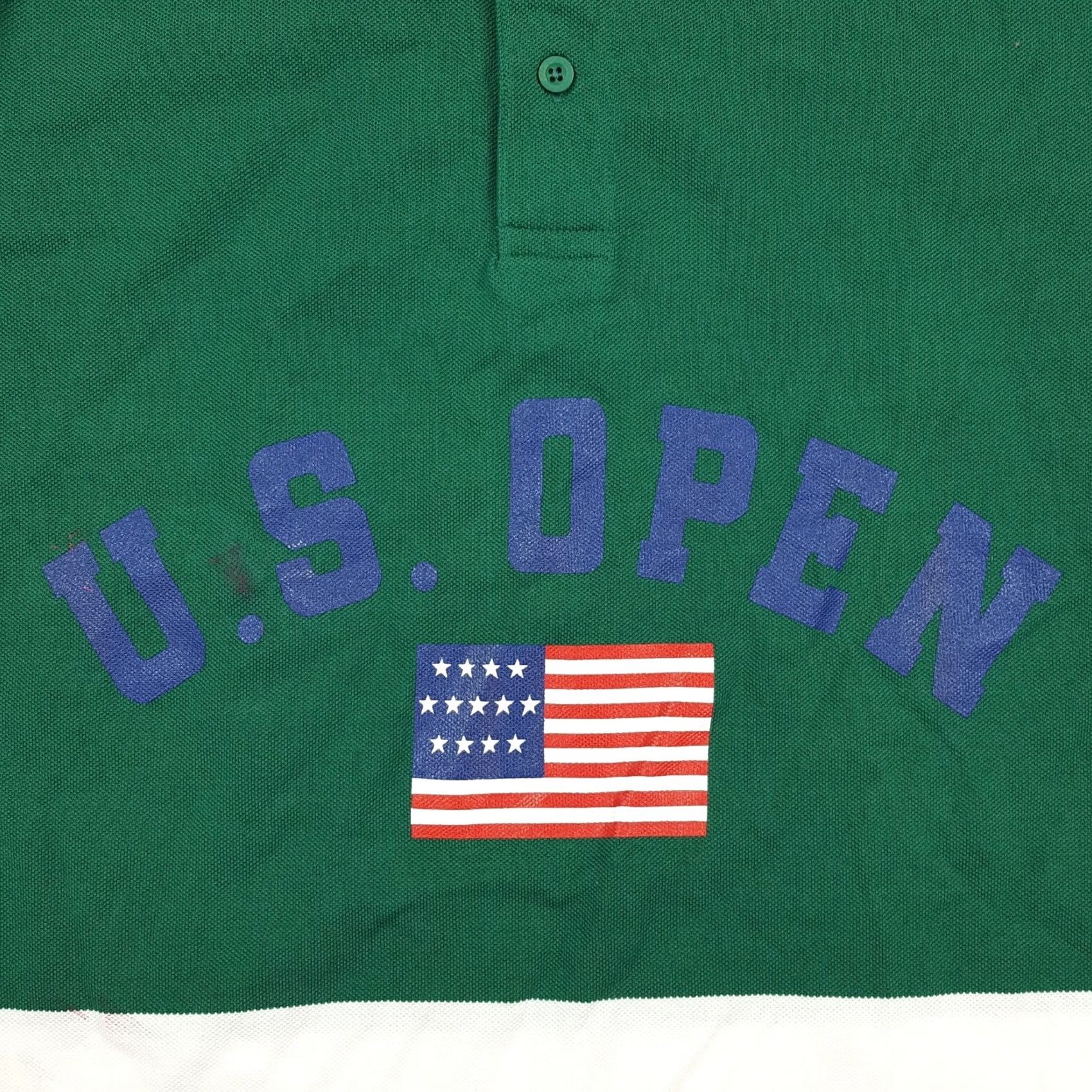 Vintage VINTAGE US Open Golf Green Striped Polo Shirt Mens Large Polo Shirt Size US L / EU 52-54 / 3 - 3 Thumbnail