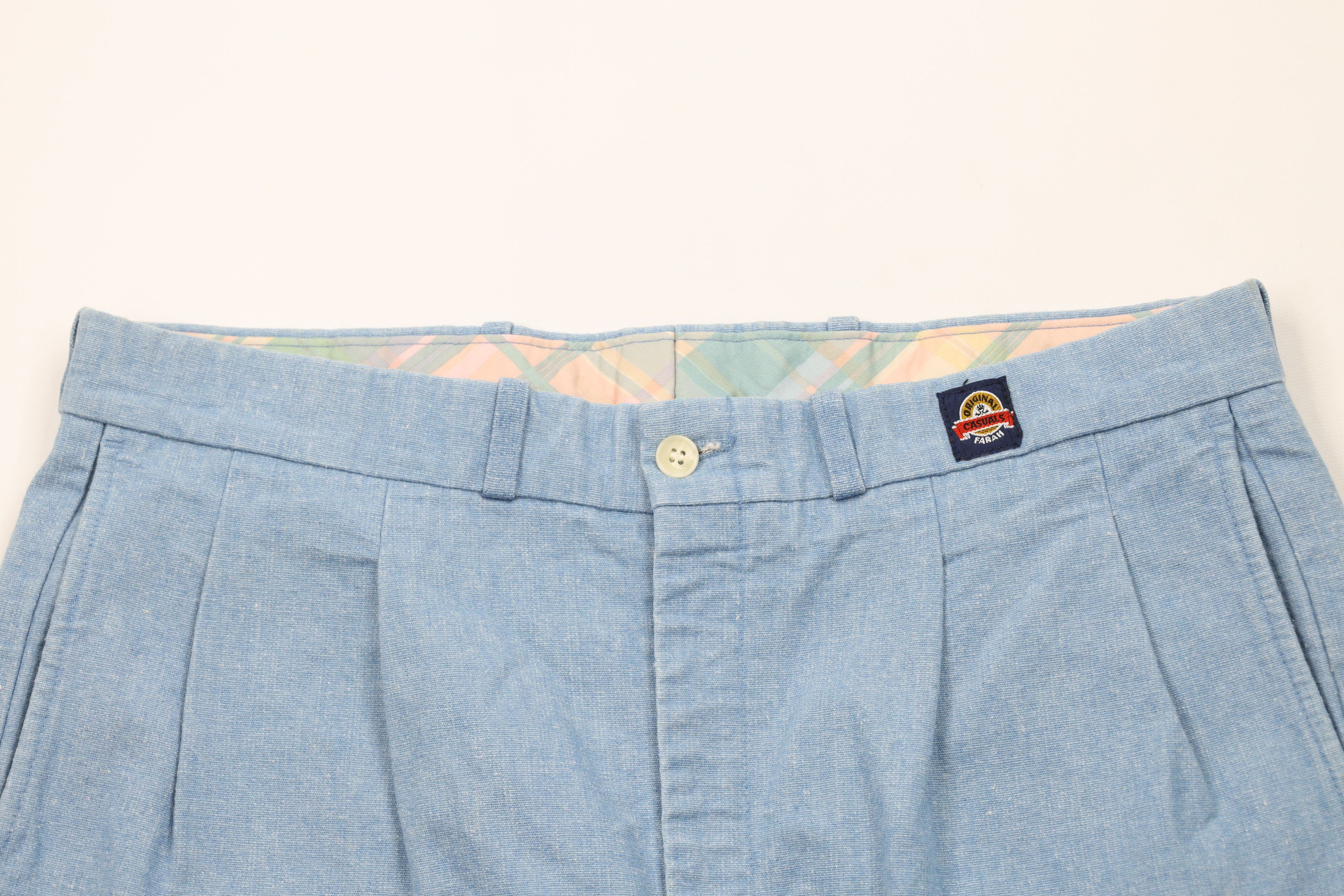 Vintage Vintage 70s Streetwear Chambray Denim Above Knee Shorts Size US 34 / EU 50 - 2 Thumbnail