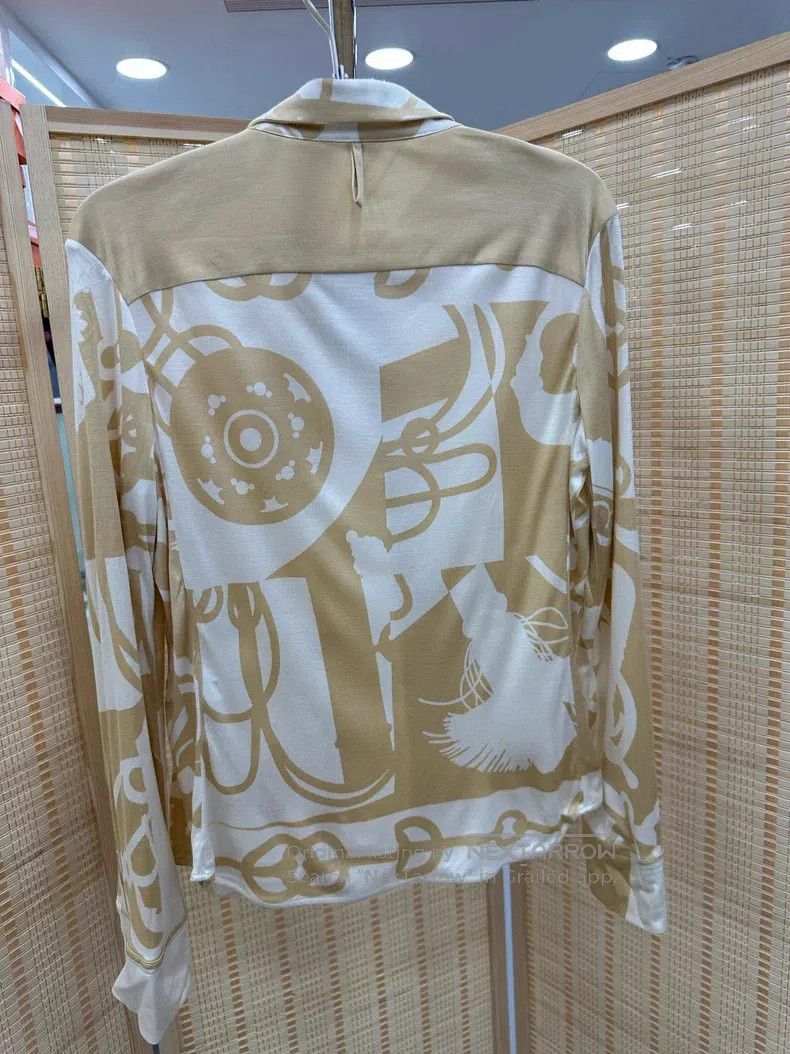Hermes Hermes Beige Pig Nose Silk Shirt Size S / US 4 / IT 40 - 2 Thumbnail