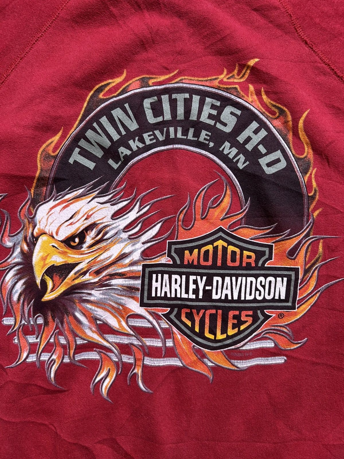 Vintage Vintage Y2K Harley Eagle Flames Crewneck Sweatshirt 2005 Size US L / EU 52-54 / 3 - 4 Thumbnail