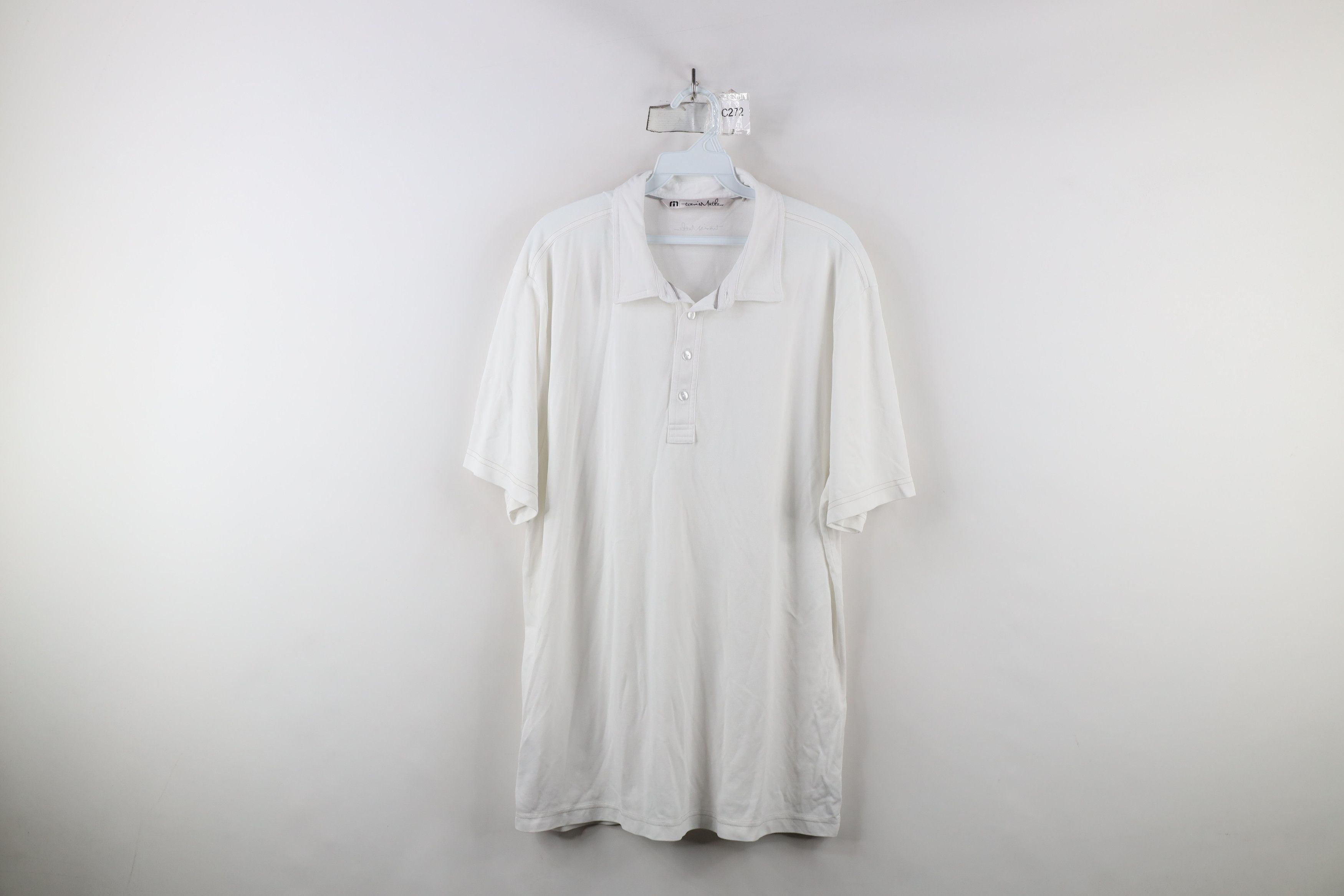 TravisMathew × Vintage Travis Mathew Knit Short Sleeve Collared Golf Polo White Size US XL / EU 56 / 4 - 1 Thumbnail