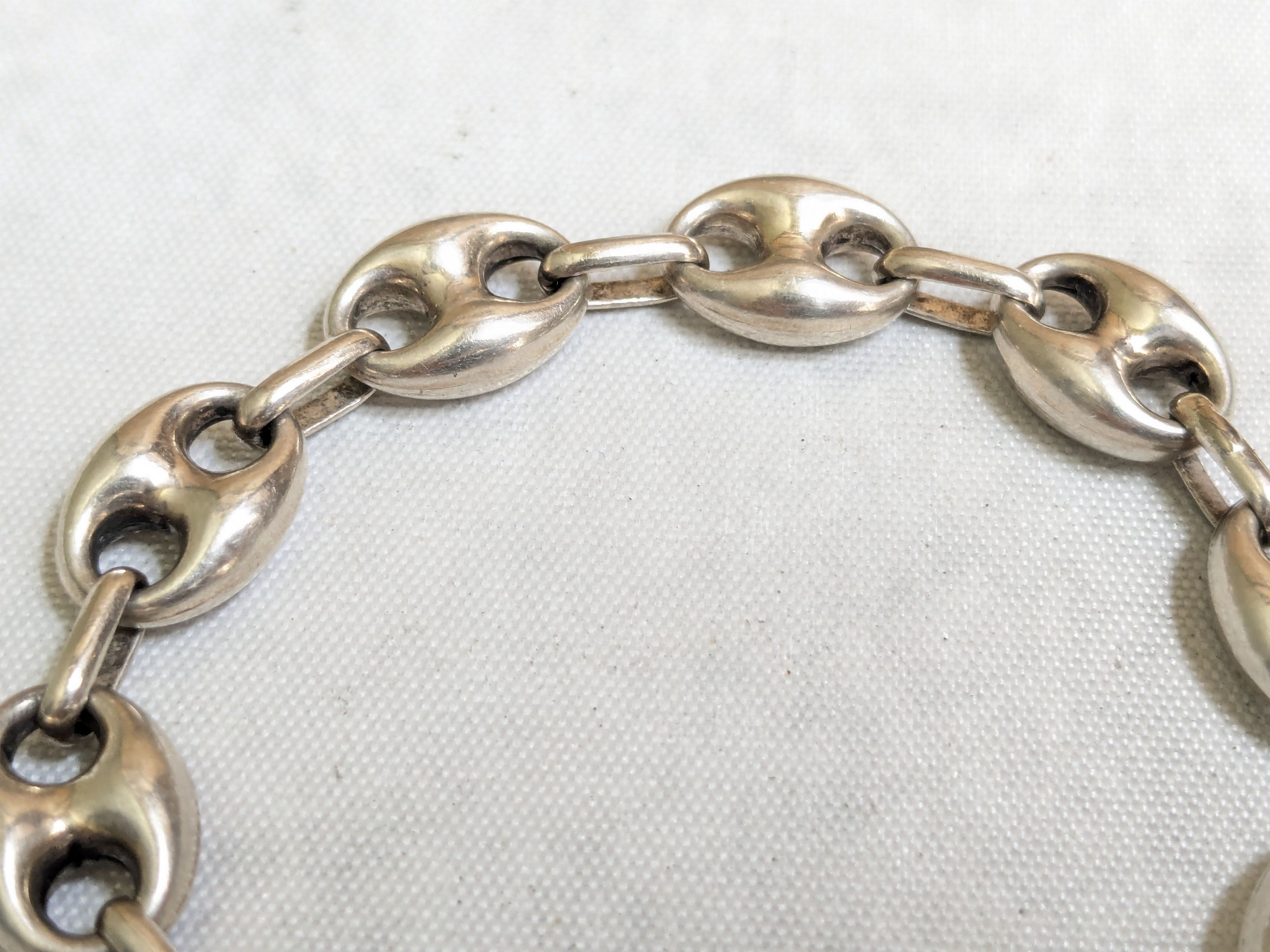Jewelry Vintage Sterling Silver Anchor Mariner Bracelet 6.75" Hollow Size 26 - 7 Thumbnail