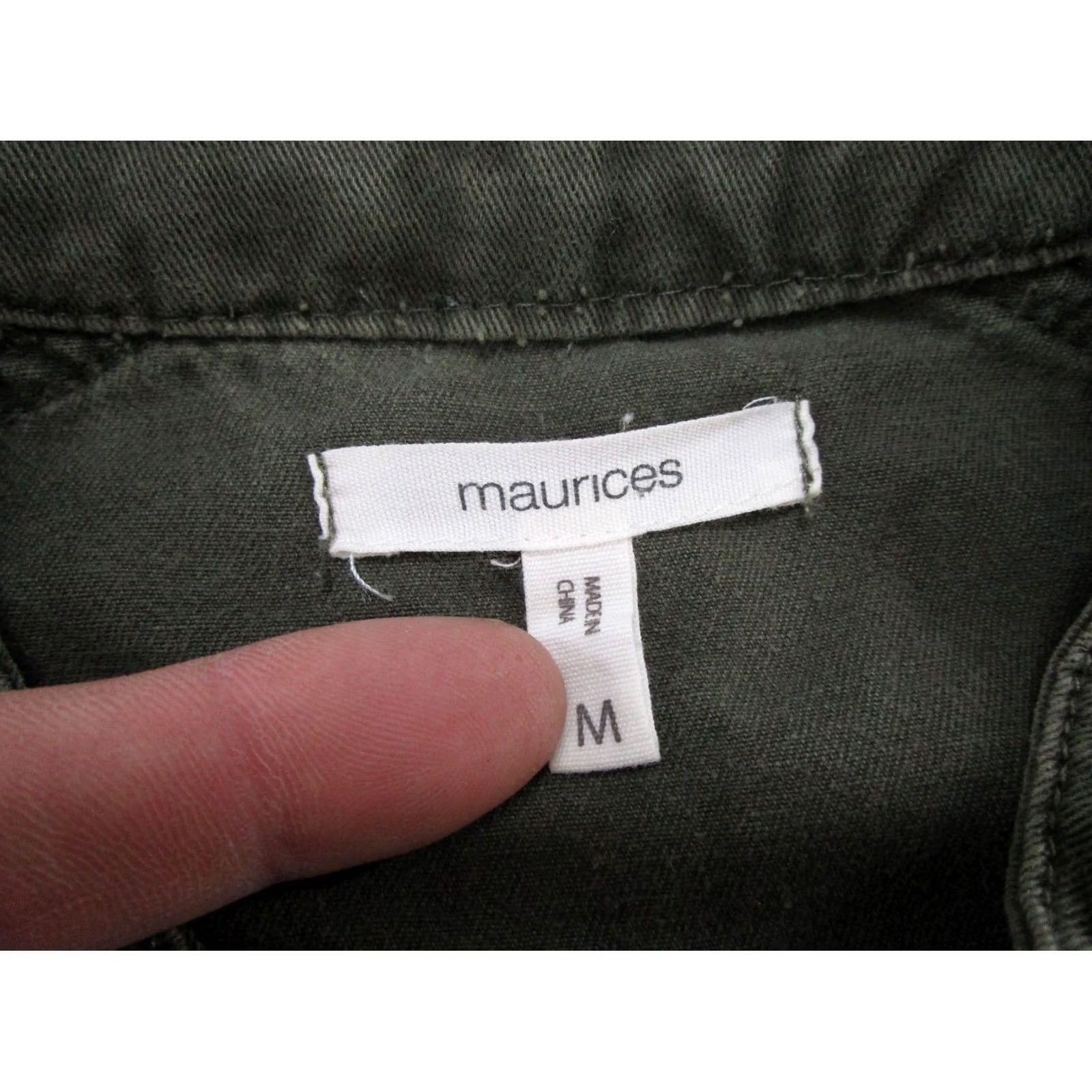 Vintage Maurices Green Military Army Full Zip Up Canvas Utility Jacket Womens Size M Size M / US 6-8 / IT 42-44 - 2 Thumbnail