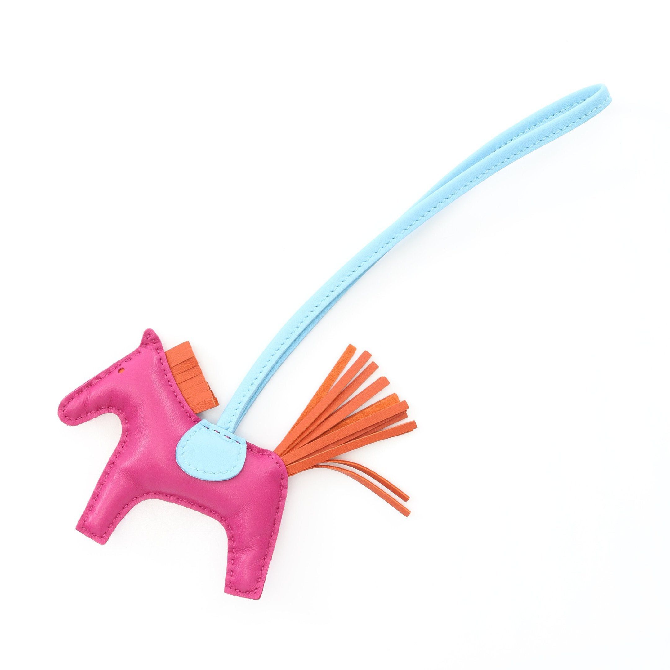 Hermes Rodeo Pm Rose Purple Celeste Carnelian Bag Charm Aagneau Pink Light Blue Orange Brown D Stamp