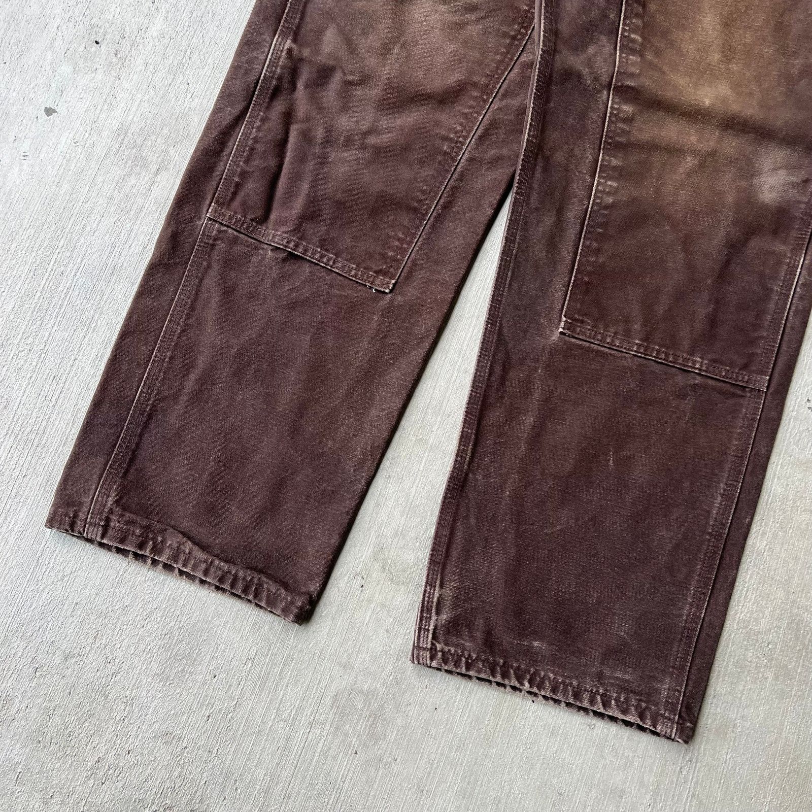 Carhartt × Vintage Carhartt brown faded double knee work wear carpenter pants Size US 36 / EU 52 - 3 Thumbnail