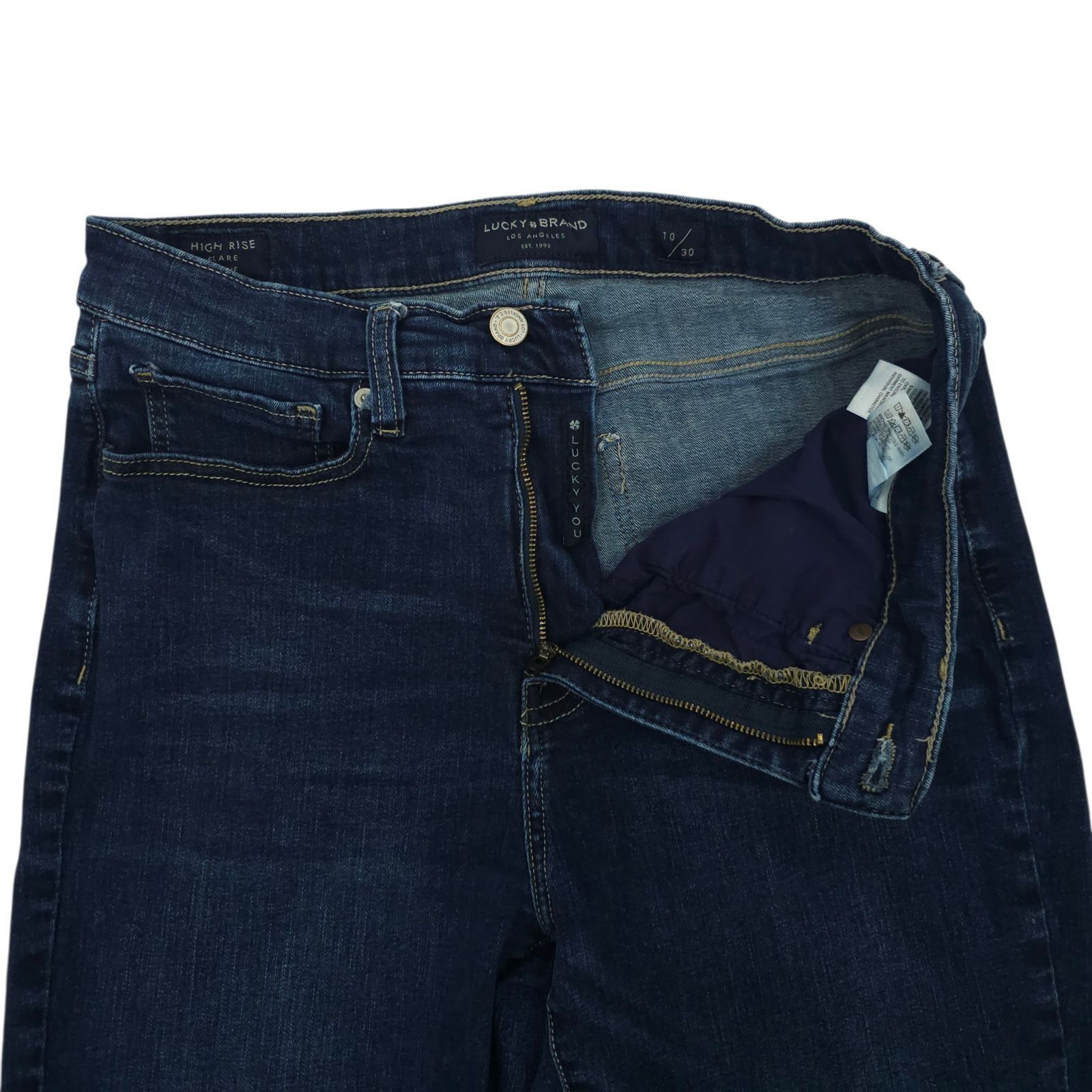 Lucky Brand Lucky Brand High Rise Flare Stevie Jeans 10/30 Dark Wash Size 32" / US 10 / IT 46 - 9 Thumbnail