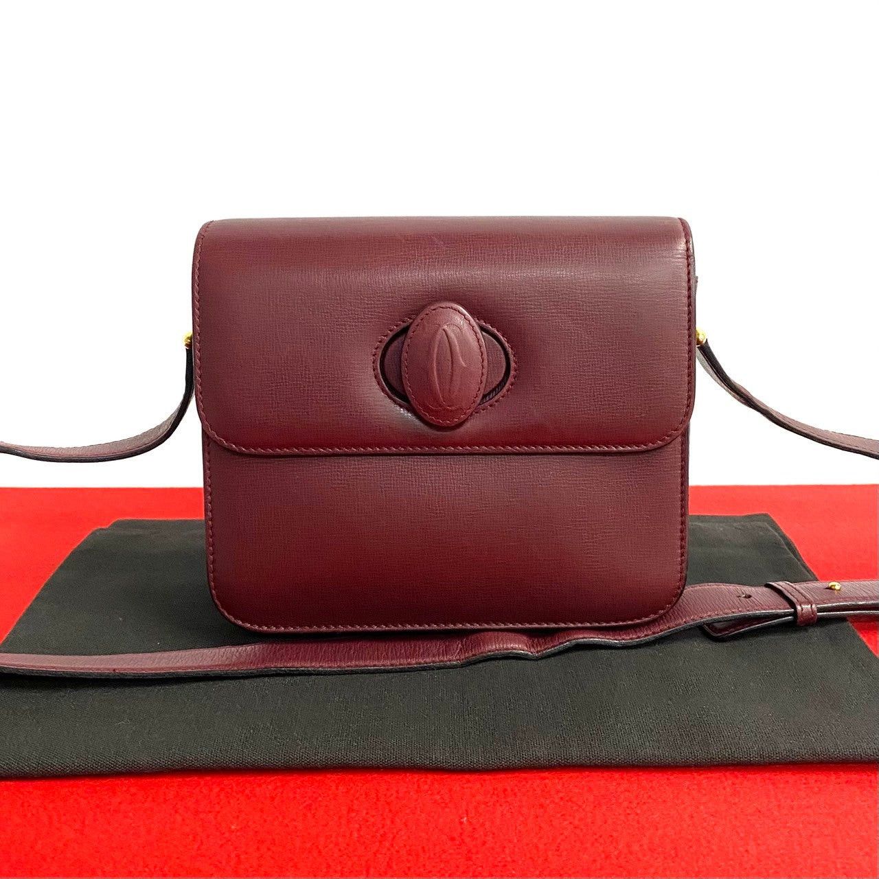 Cartier Cartier Shoulder Bag Red Leather Size ONE SIZE - 1 Thumbnail