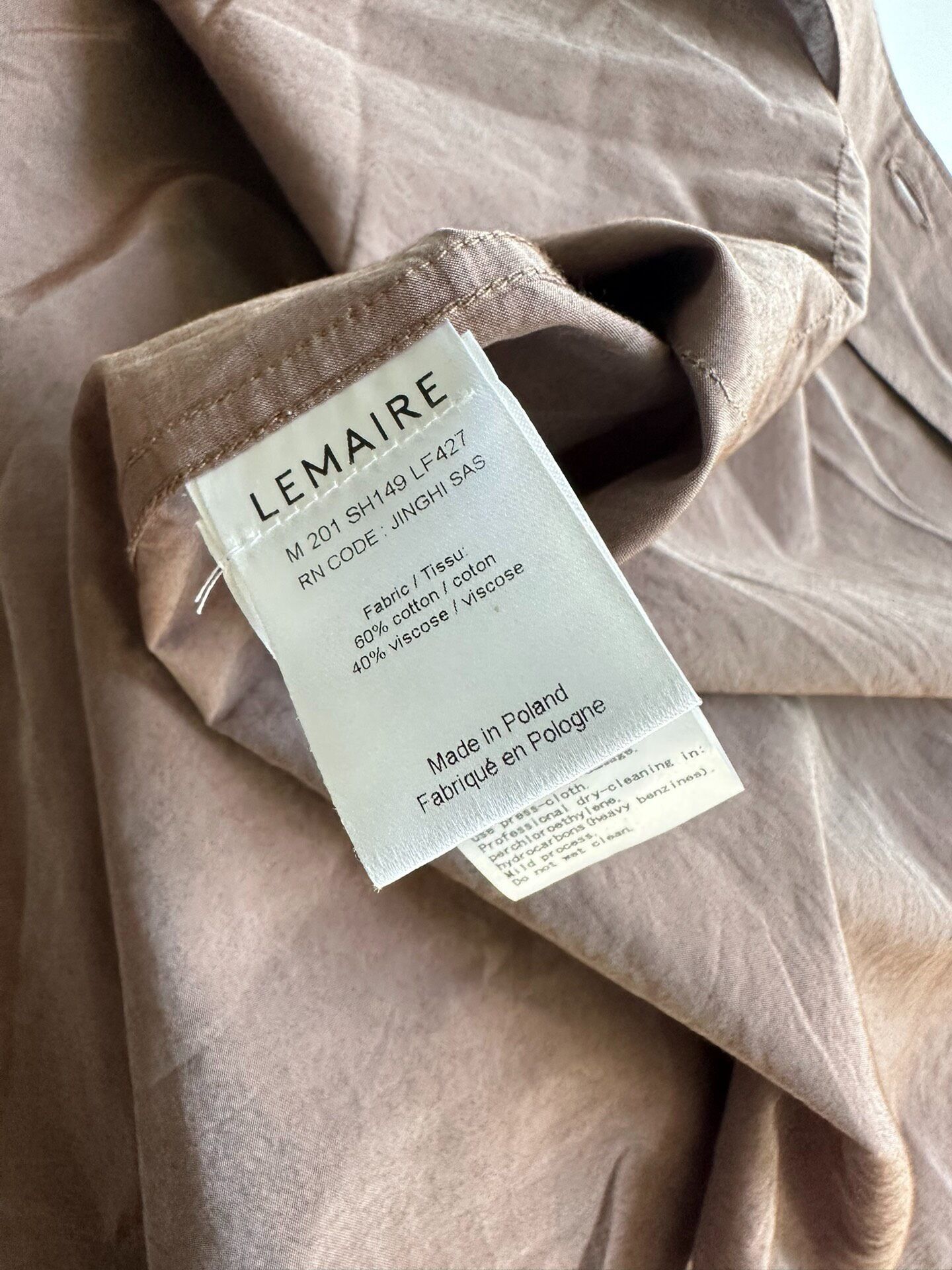 Lemaire LEMAIRE 20SS Spring/Summer Short-Sleeved Shirt| Size US M / EU 48-50 / 2 - 3 Thumbnail