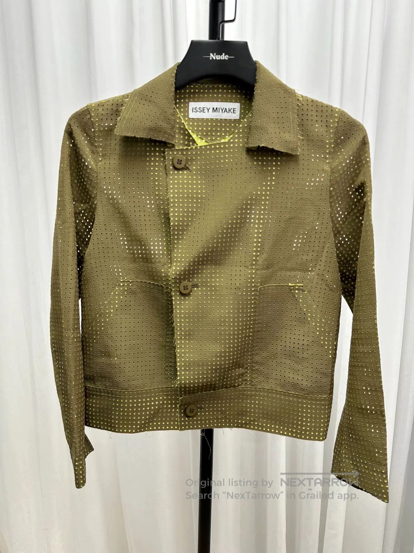 Issey Miyake Issey Miyake Hollow Jacket in Olive Green. Size S / US 4 / IT 40 - 1 Thumbnail