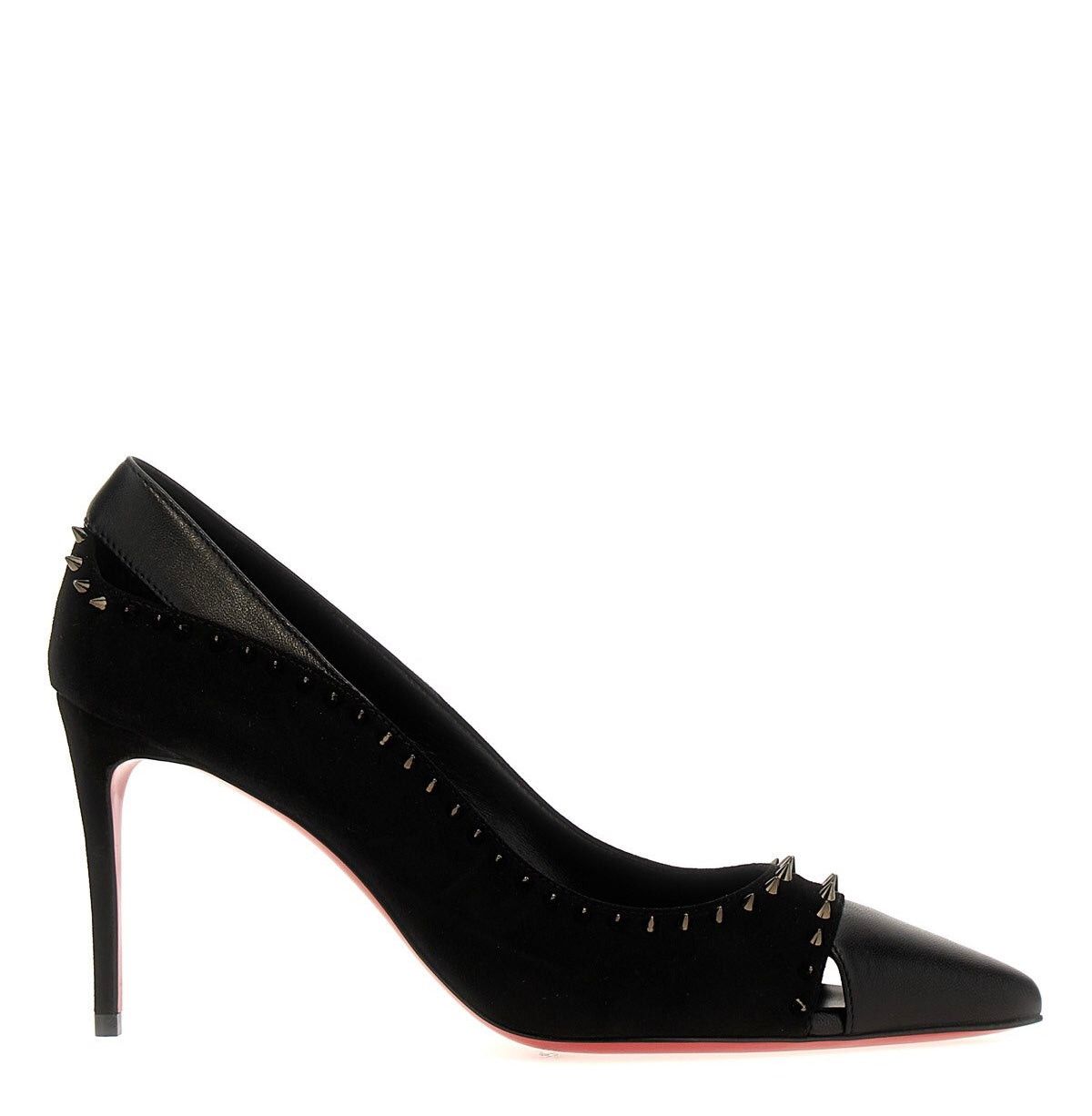 image of Christian Louboutin Duvette Spikes Pumps Size 38 in Black, Women's