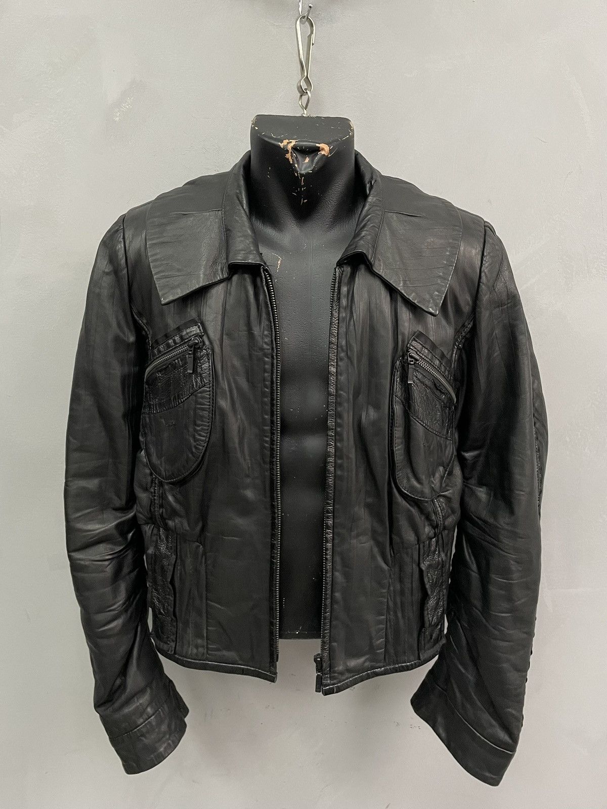 14th Addiction cropped with pockets Jacket Gothic leather Biker Avantgarde Size US S / EU 44-46 / 1 - 7 Thumbnail