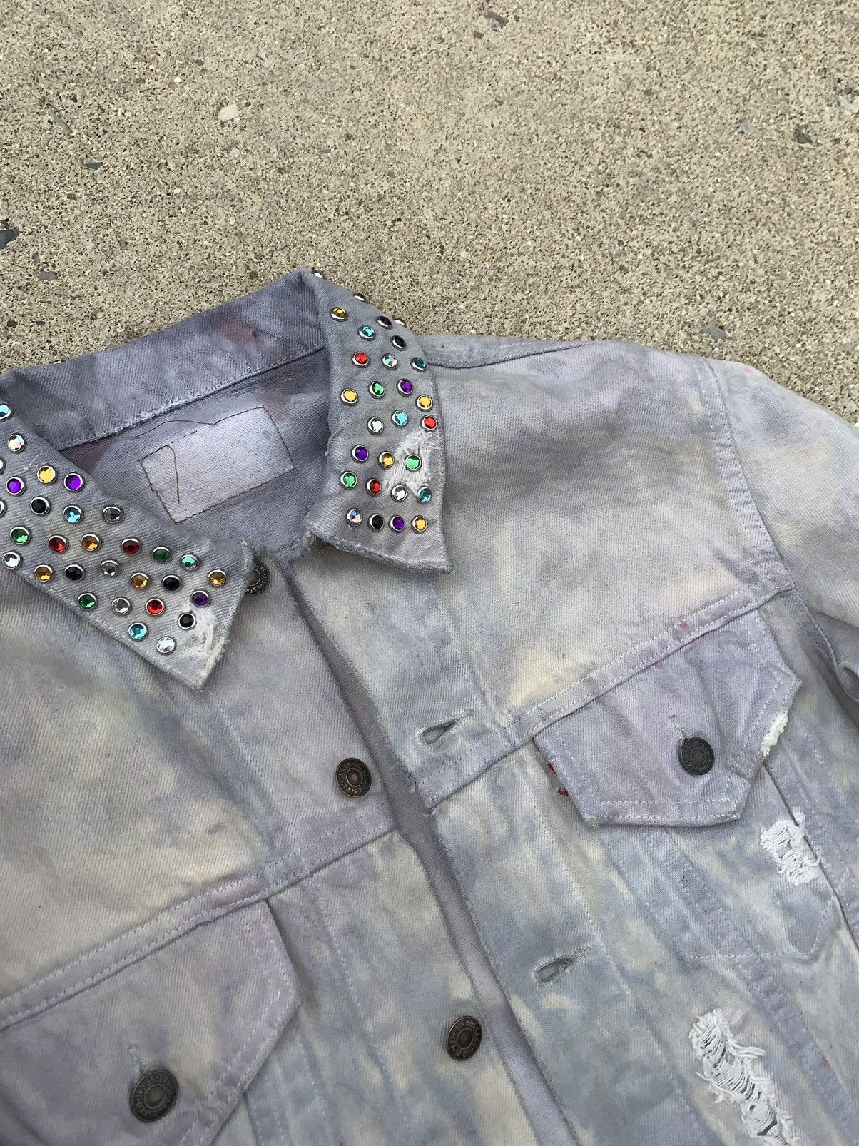 Levi's Sample 003 - Secret Color Distressed Denim Jacket Size US S / EU 44-46 / 1 - 3 Thumbnail