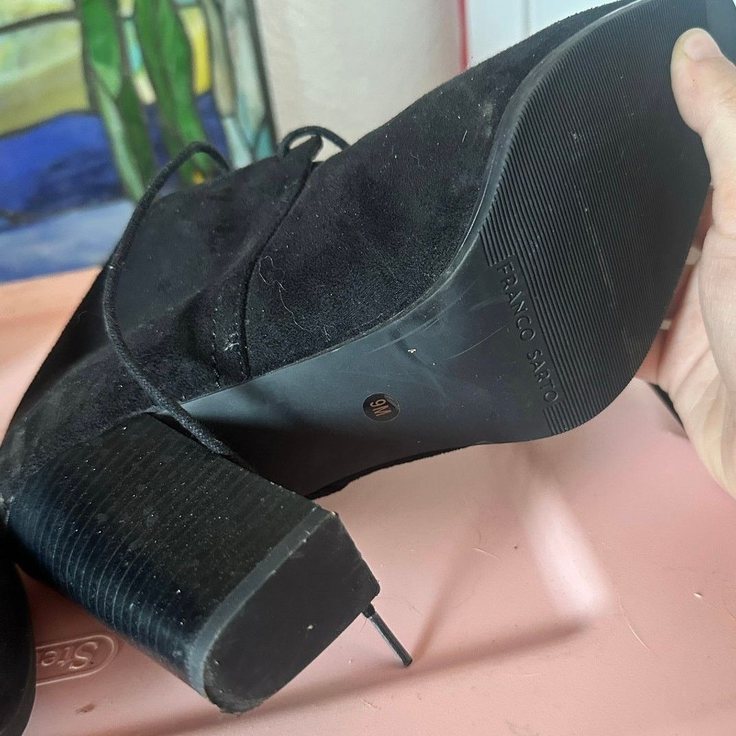Franco Sarto franko sarto black lace up loafer heels shoes Size US 9 / IT 39 - 4 Thumbnail