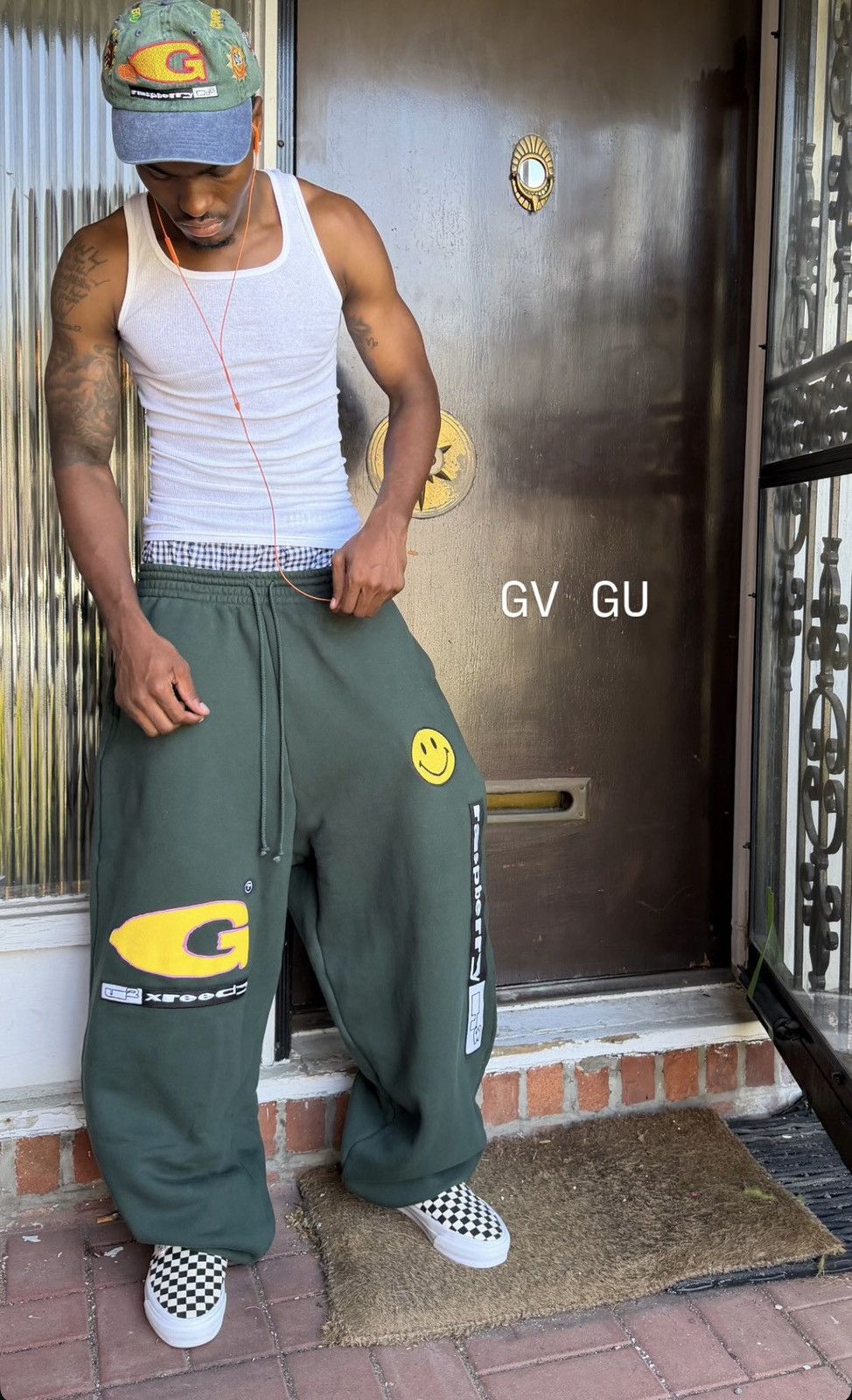 The GV Gallery × Greedy Unit GU Green Garbage Sweatpants