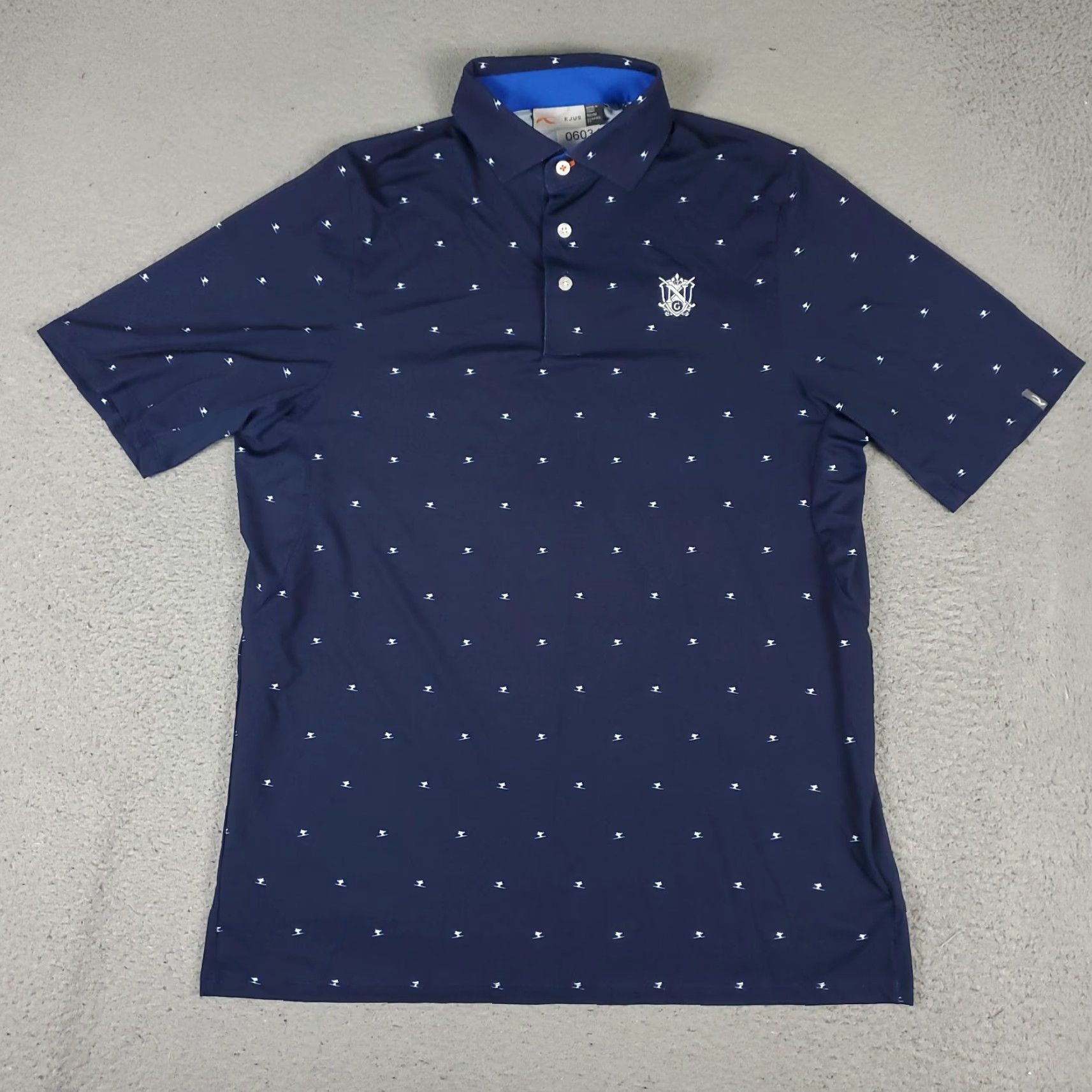 KJUS KJUS Polo Shirt Mens Size Medium 50 Navy Blue Ski Graphic Golf Short Sleeve Size US M / EU 48-50 / 2 - 2 Thumbnail