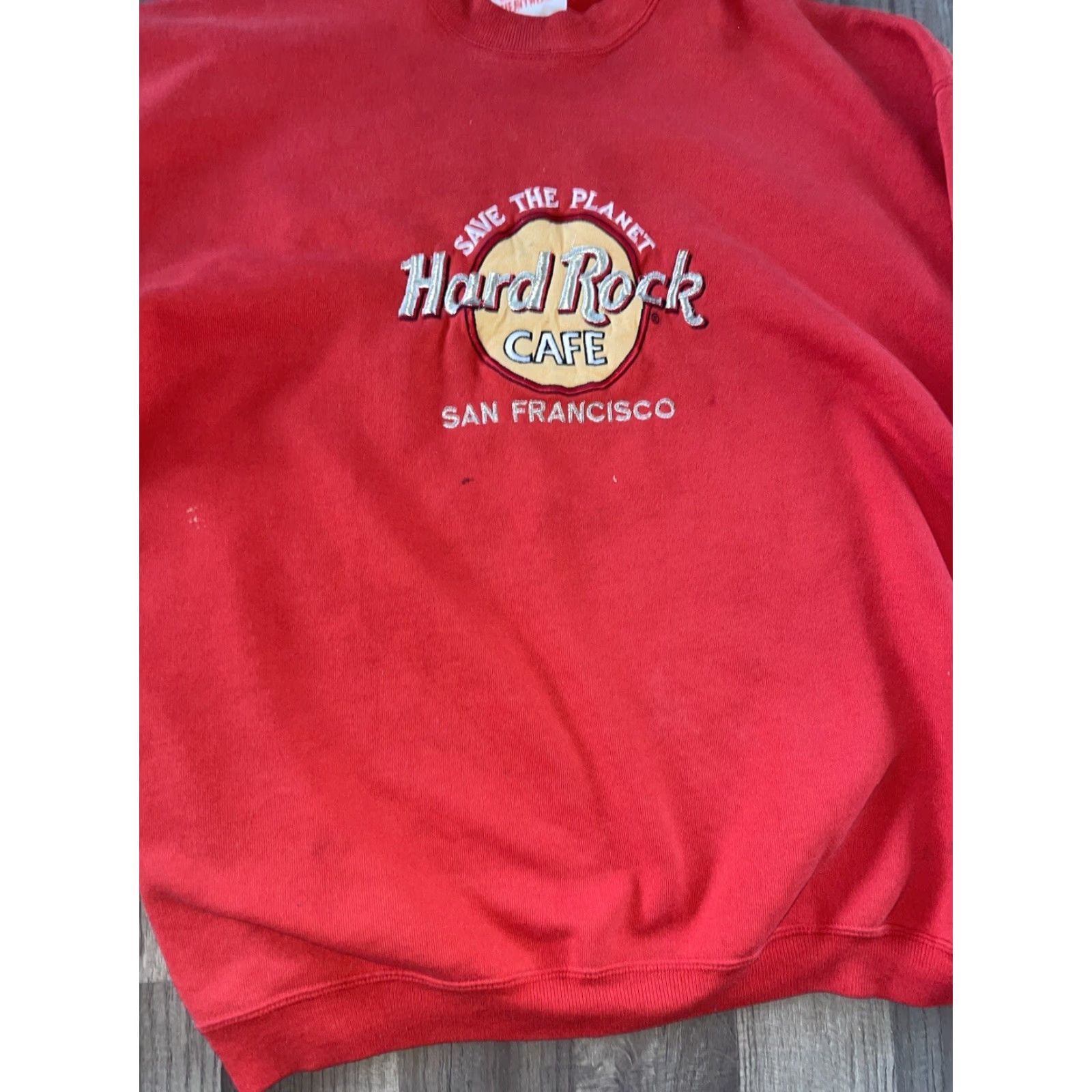 Hard Rock Cafe VINTAGE Hard Rock Cafe San Francisco Crewneck XL Sweatshirt Mens Red USA Pullover - (Note: ensure no extra characters) Size US XL / EU 56 / 4 - 3 Thumbnail