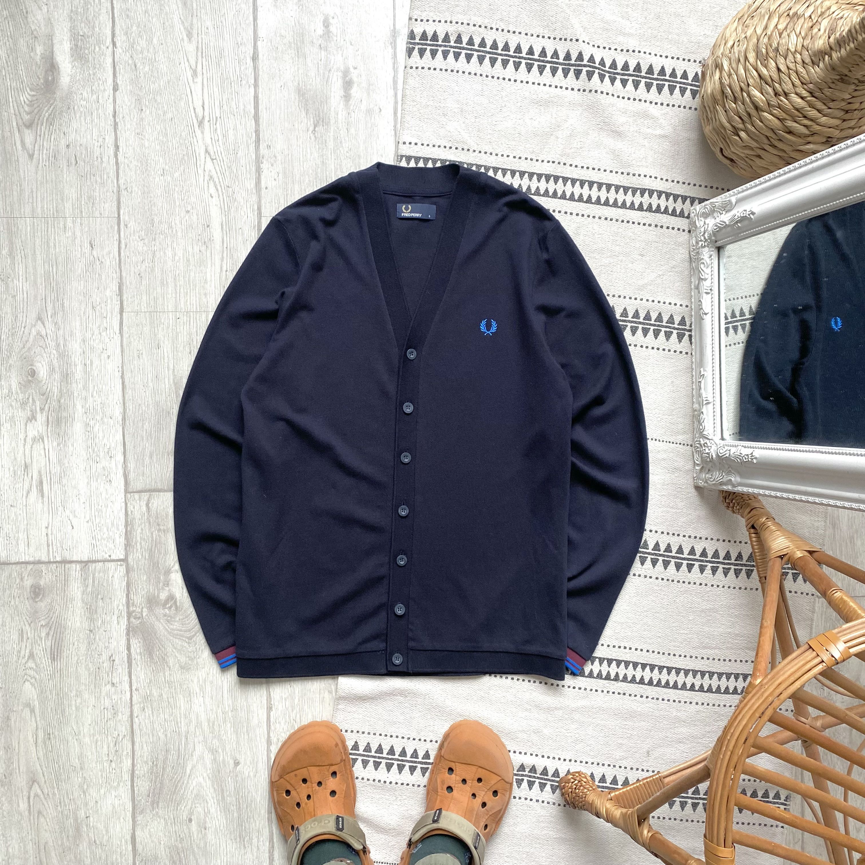 Fred Perry 🔥 Fred Perry luxury Classic Cardigan Nawy Sweater Oldmoney Size US S / EU 44-46 / 1 - 1 Thumbnail
