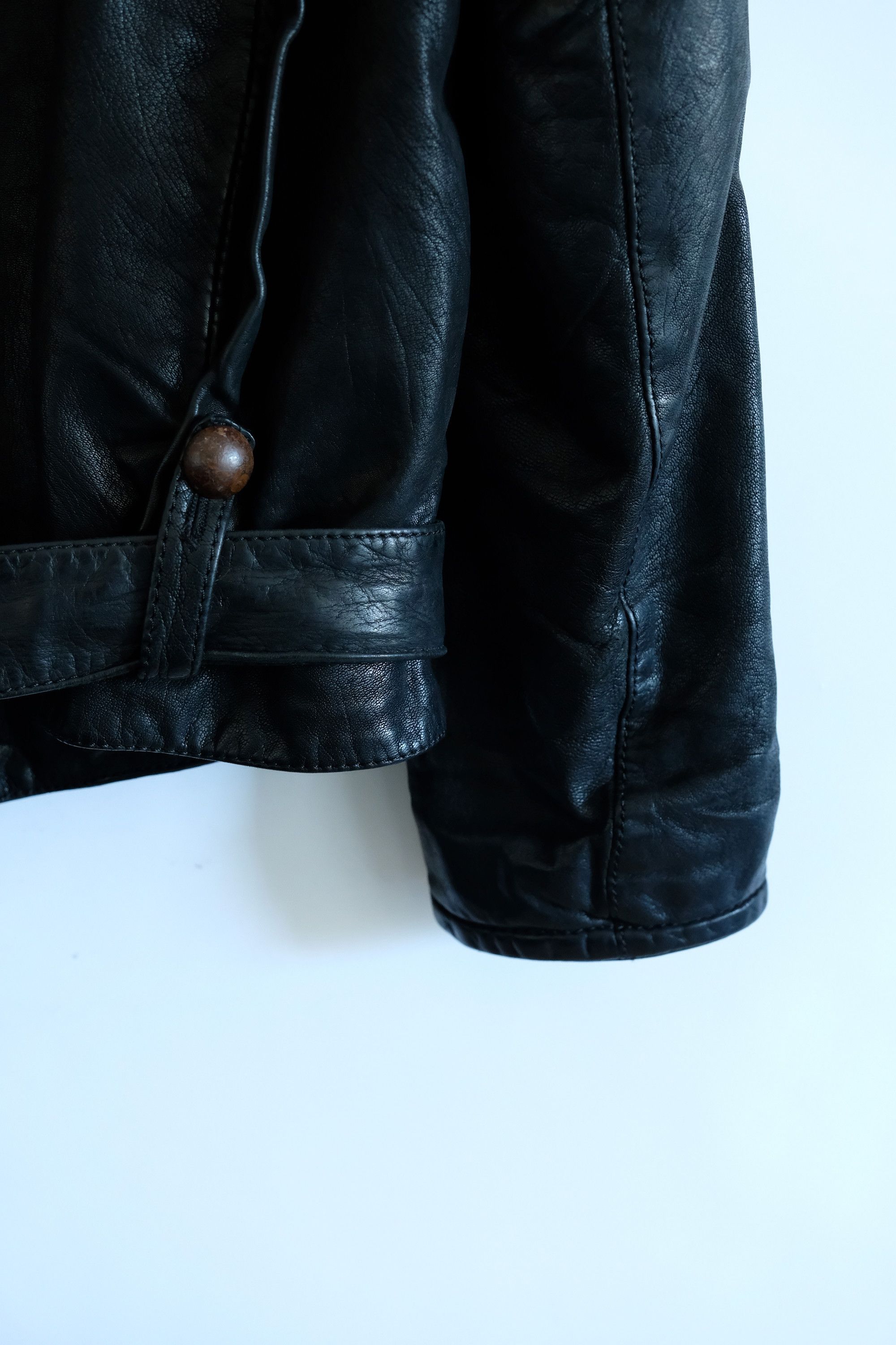 Yohji Yamamoto Yohji Yamamoto Leather Jacket Cafe Racer Biker Y's 5 XL Size US XL / EU 56 / 4 - 11 Thumbnail