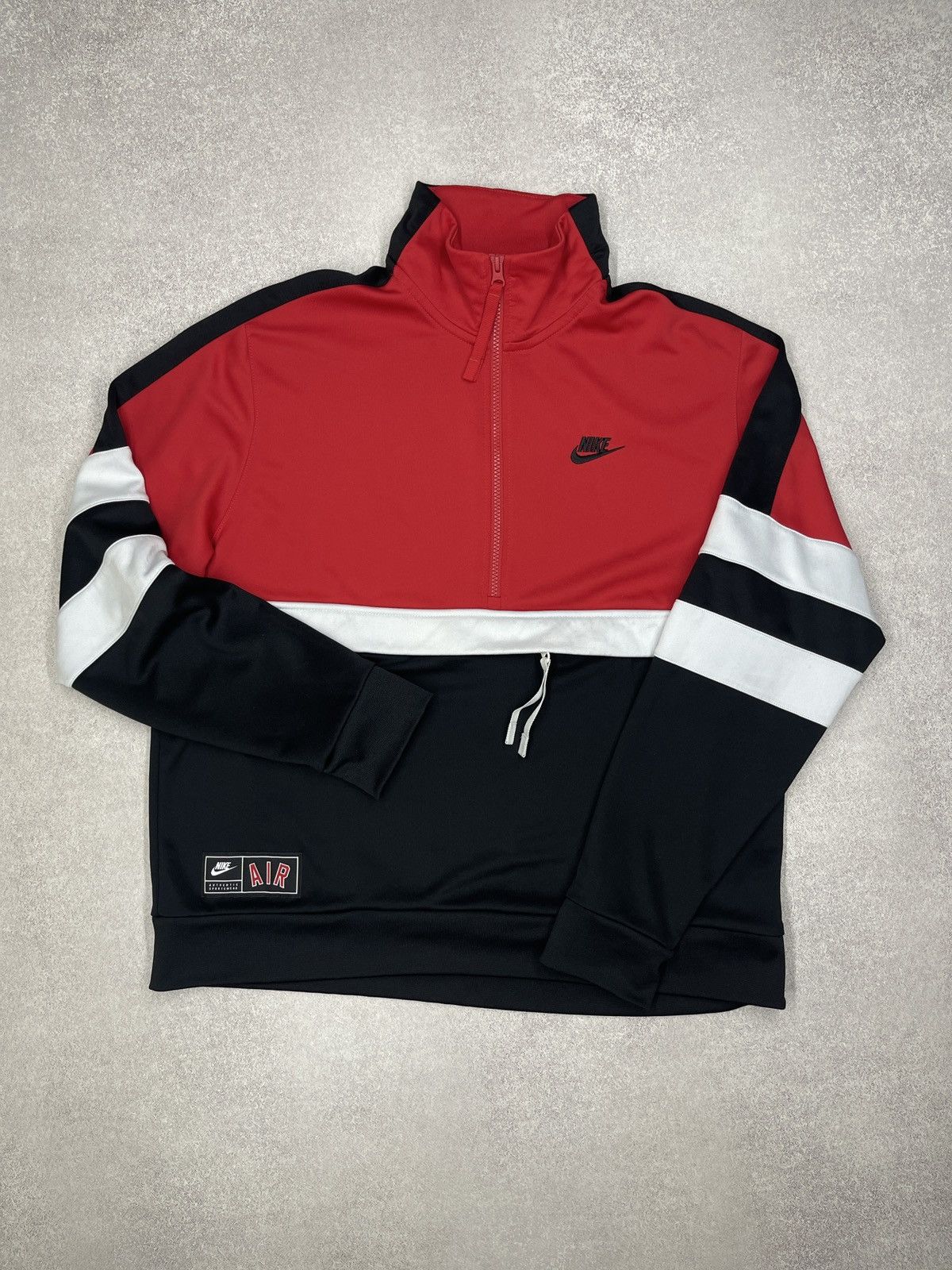 Nike Mens Nike Air Sportswear 1/4 Half Zip Black/Red ACG TECH Size US M / EU 48-50 / 2 - 2 Thumbnail