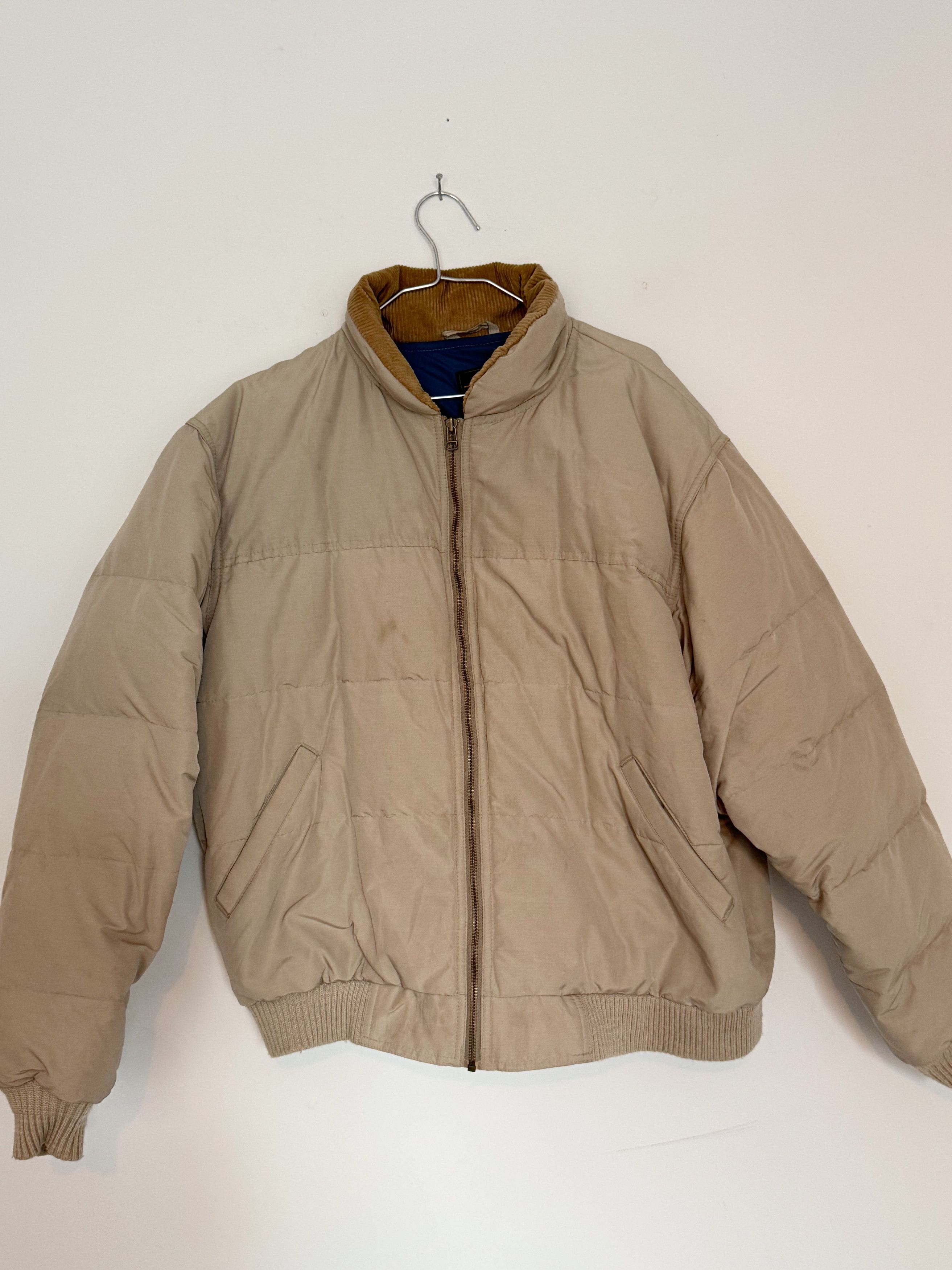 Eddie Bauer Vintage Eddie Bauer Puffer Jacket Beige with Corduroy Size US M / EU 48-50 / 2 - 1 Thumbnail
