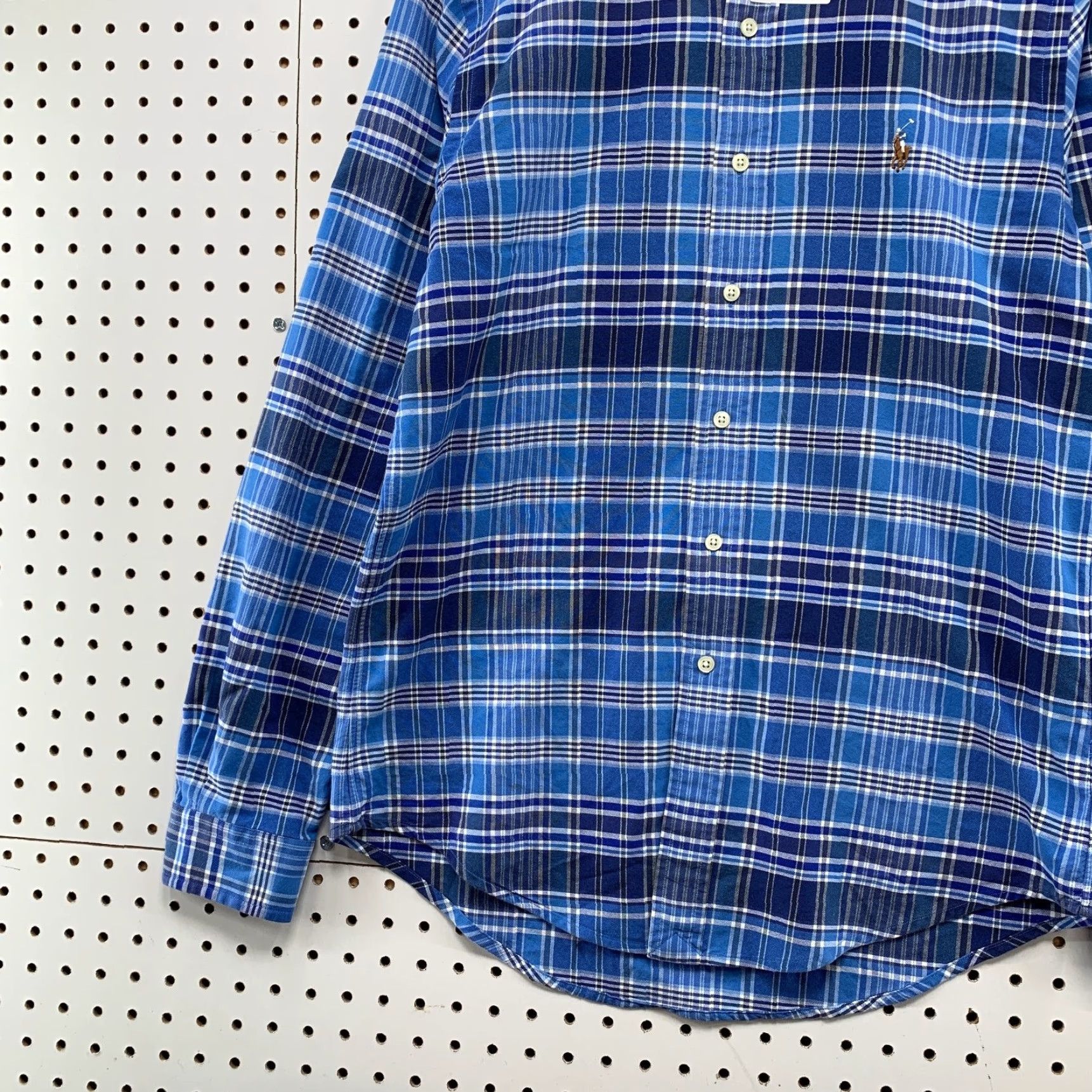 Ralph Lauren Ralph Lauren Shirt Mens S Blue Plaid Flannel Button-Down Long Sleeve Pony Vintage: No Size US S / EU 44-46 / 1 - 3 Thumbnail